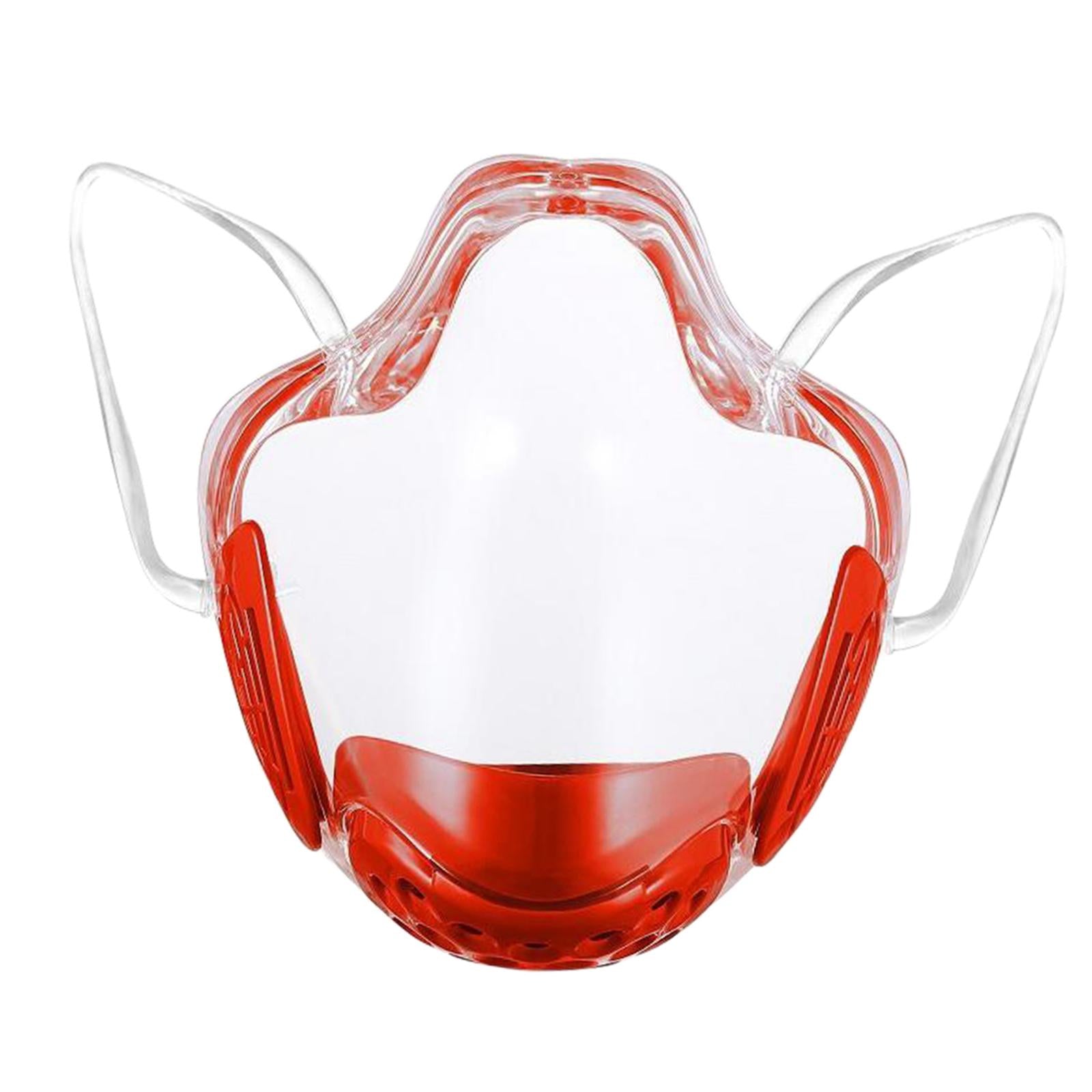 Transparent Clear Face Shield Mouth Cover Reusable Mouth Shields Red