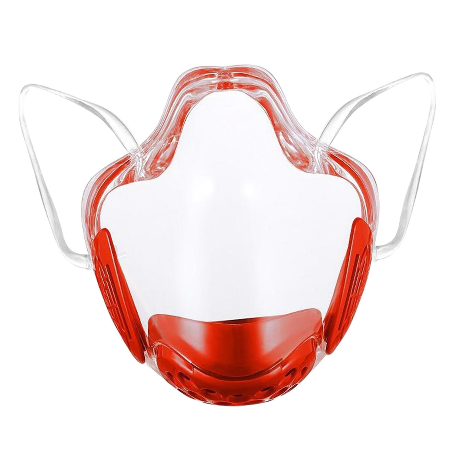 Transparent Clear Face Shield Mouth Cover Reusable Mouth Shields Red