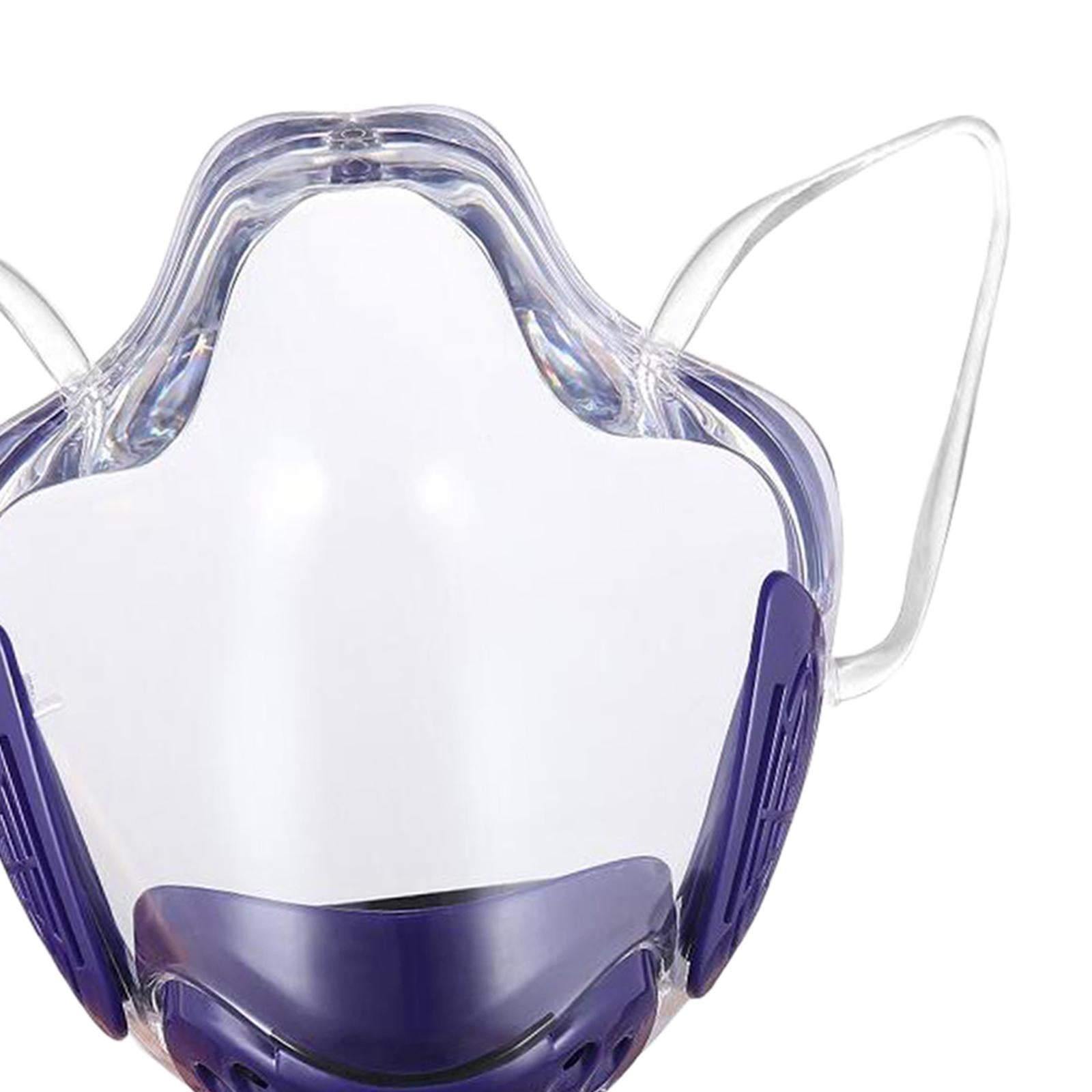 1x Transparent Clear Face Shield Mouth Cover Reusable Mouth Shields Purple