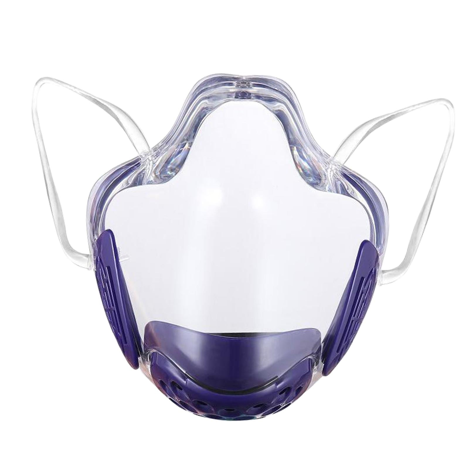1x Transparent Clear Face Shield Mouth Cover Reusable Mouth Shields Purple