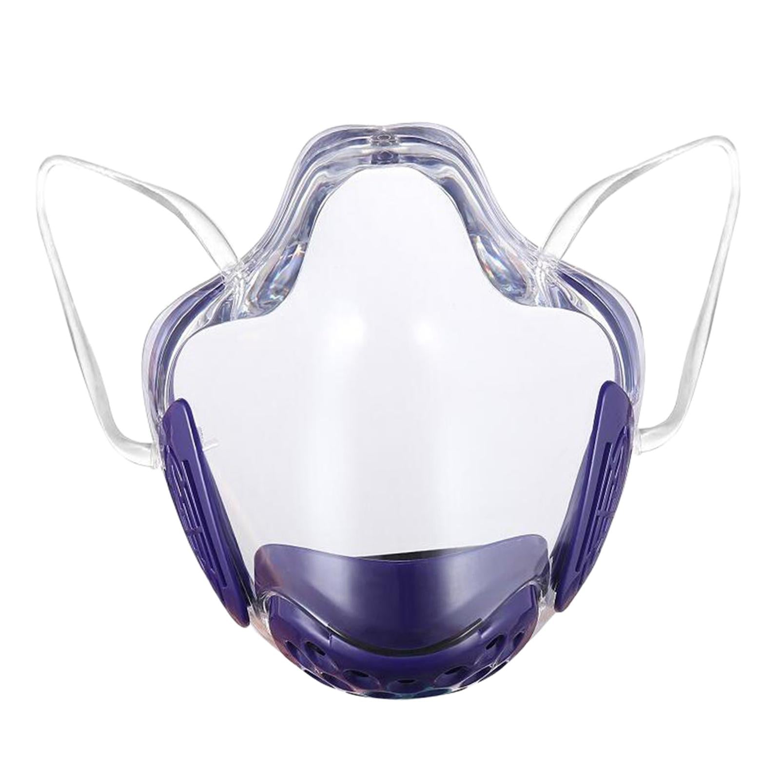 1x Transparent Clear Face Shield Mouth Cover Reusable Mouth Shields Purple