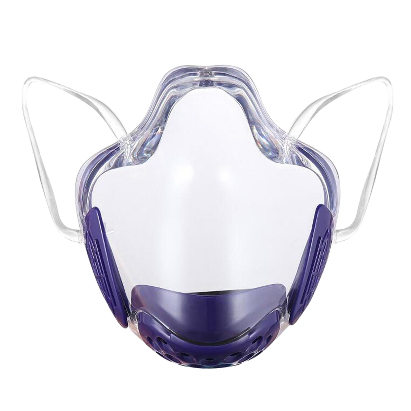 1x Transparent Clear Face Shield Mouth Cover Reusable Mouth Shields Purple