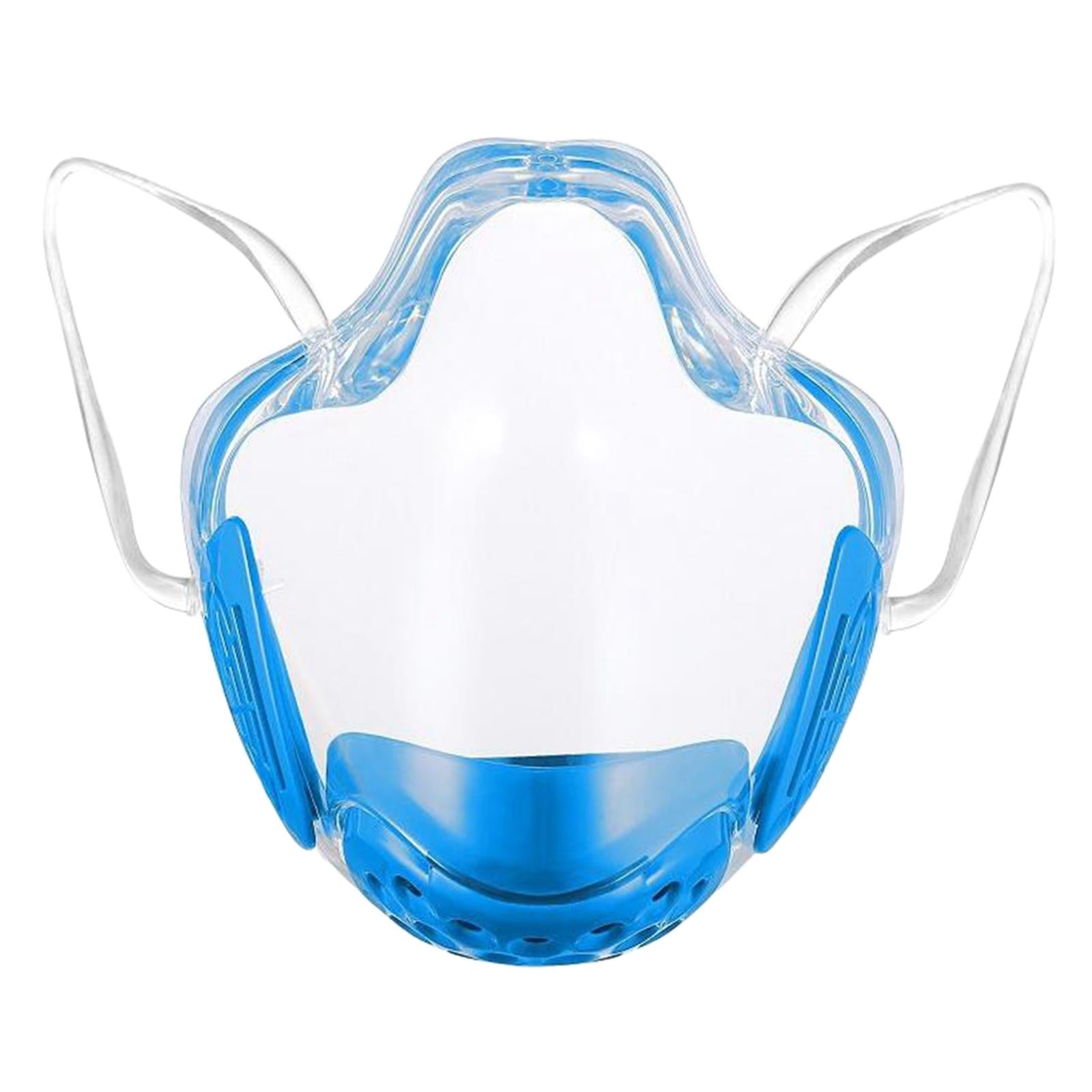 Transparent Clear Face Shield Mouth Cover Reusable Mouth Shields Blue