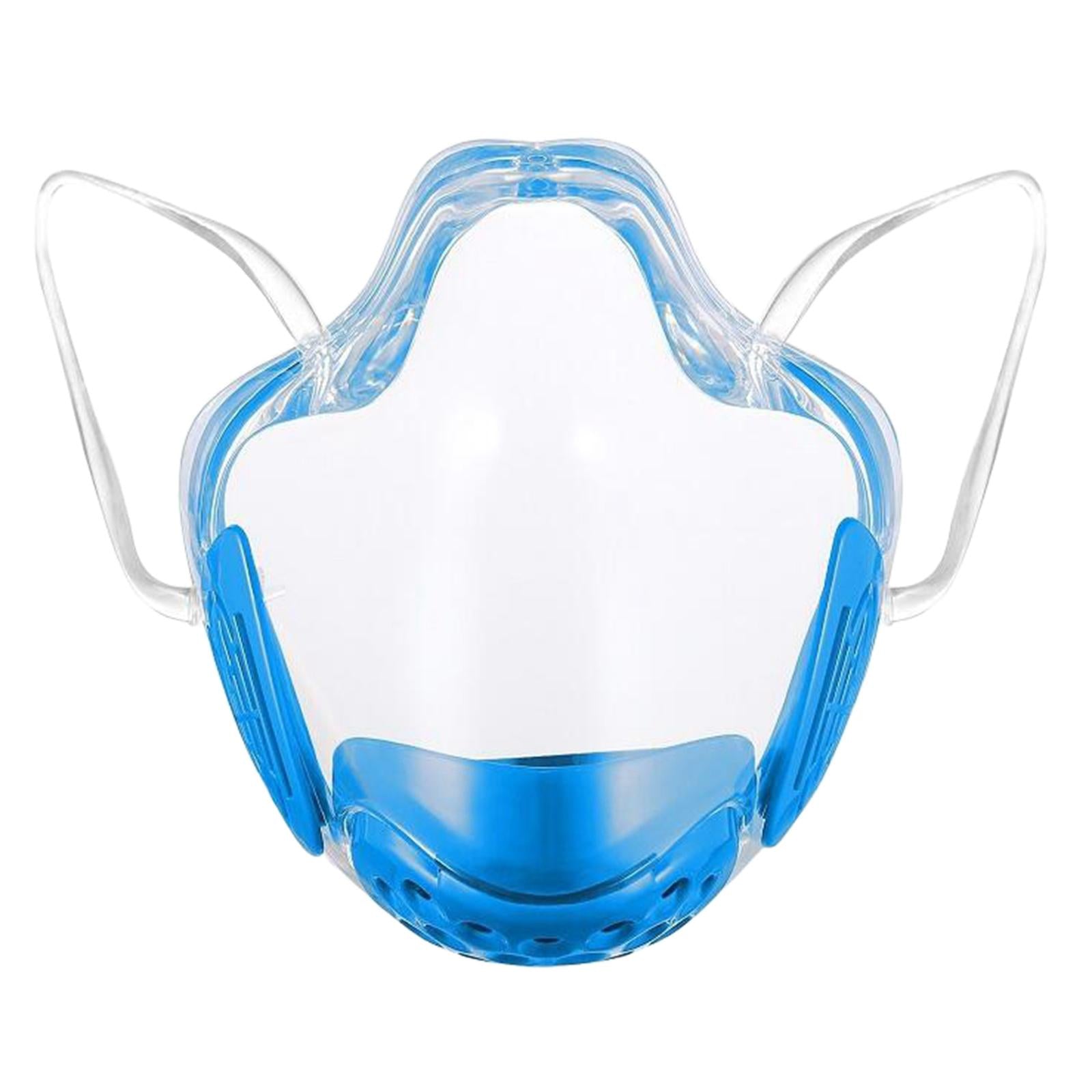 Transparent Clear Face Shield Mouth Cover Reusable Mouth Shields Blue