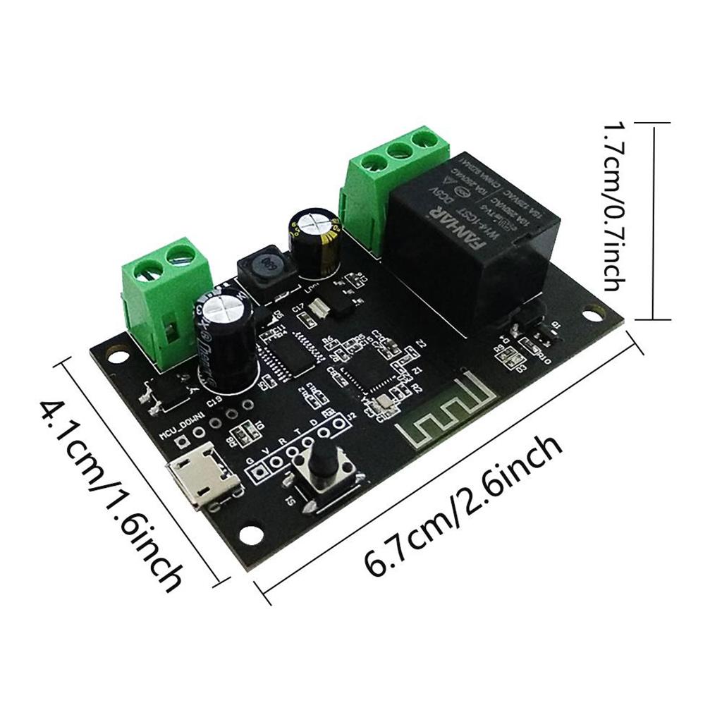 Wireless Inching WiFi Smart Switch Home Relay Module, 5V-32V, Self-locking