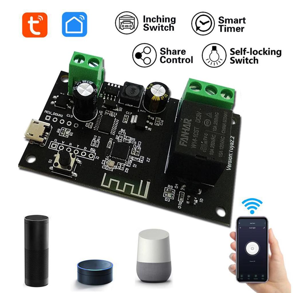 Wireless Inching WiFi Smart Switch Home Relay Module, 5V-32V, Self-locking