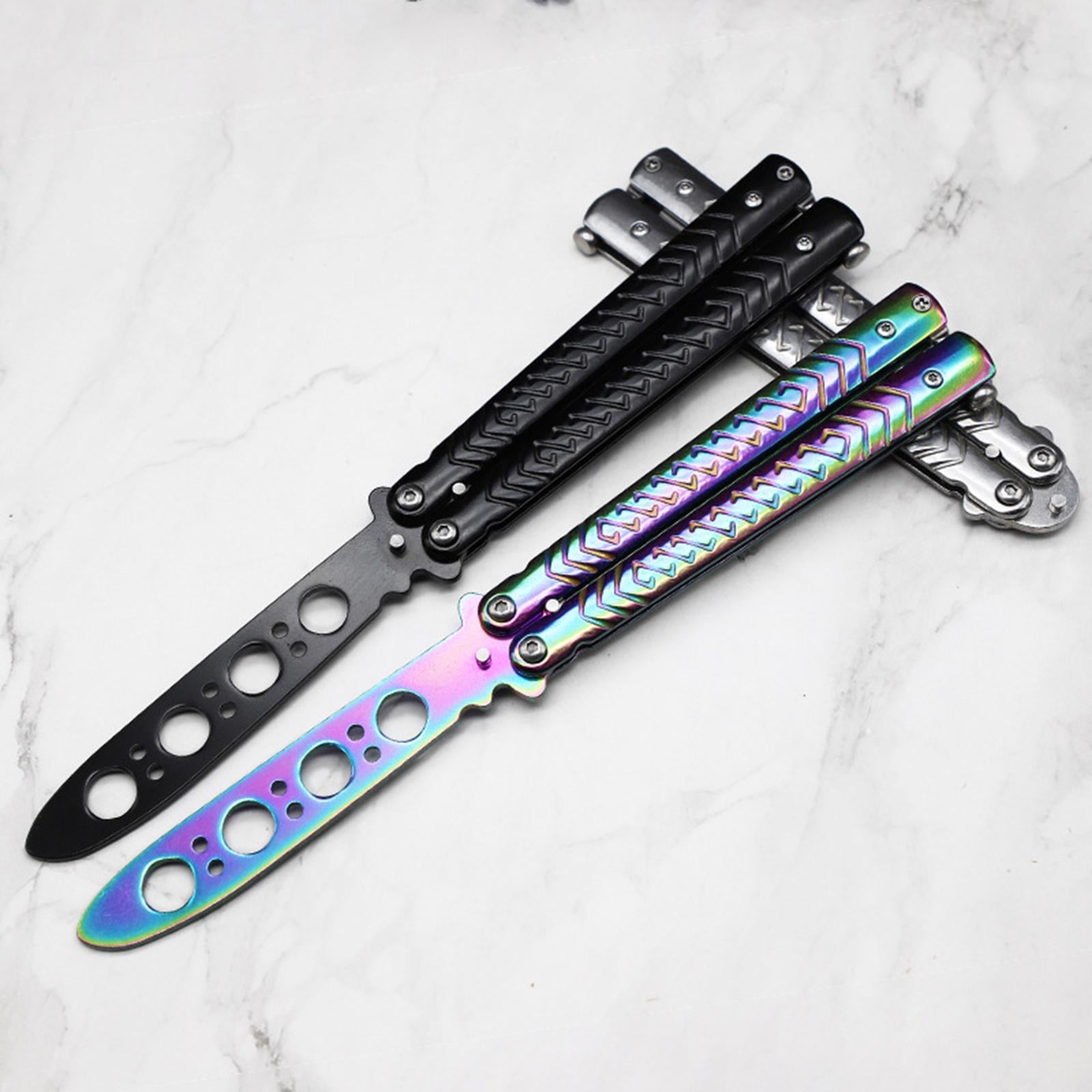 Butterfly Practice Knife Trainer Steel Training Tool Portable Silver