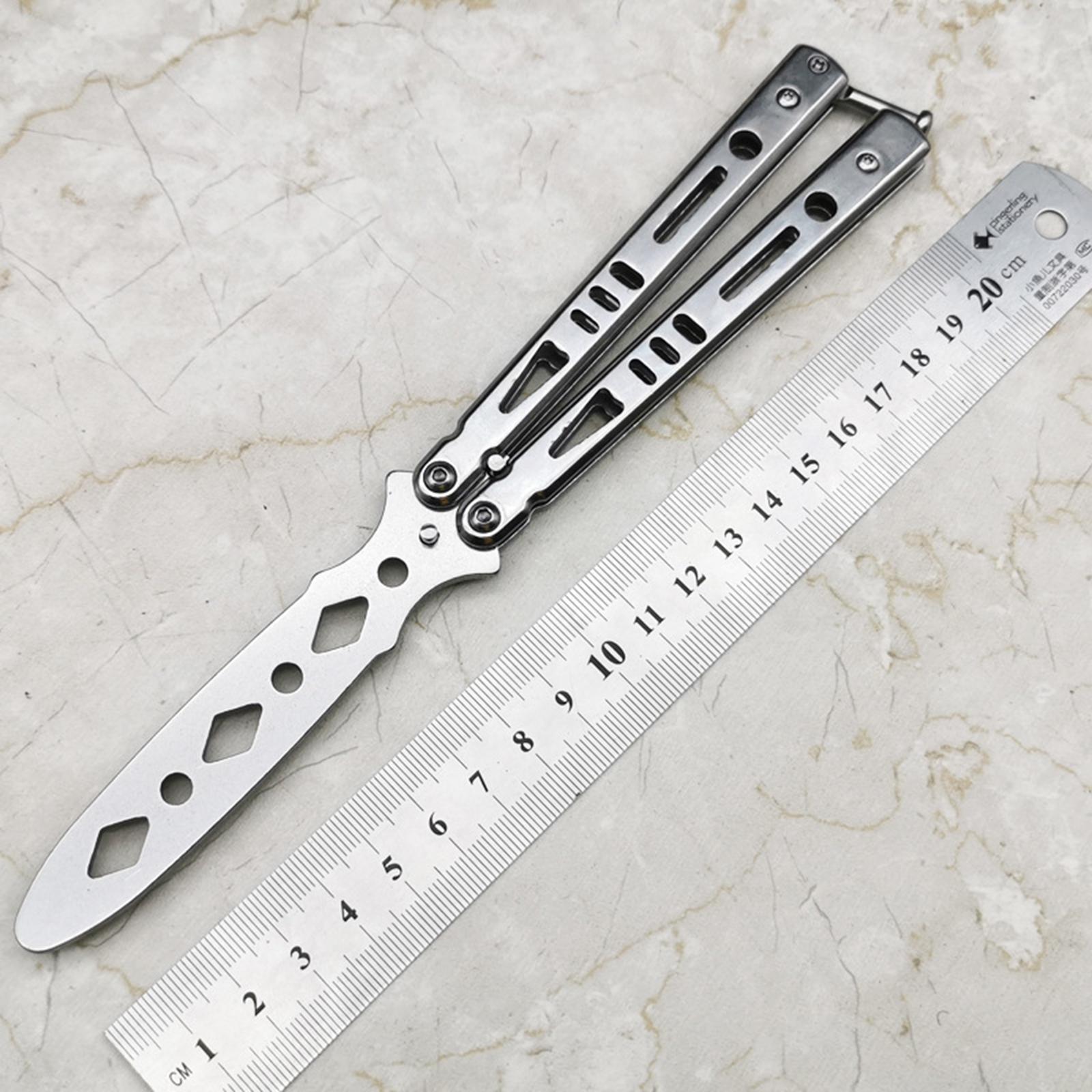 Steel Butterfly Practice Knife Trainer Training Tool Portable Silver
