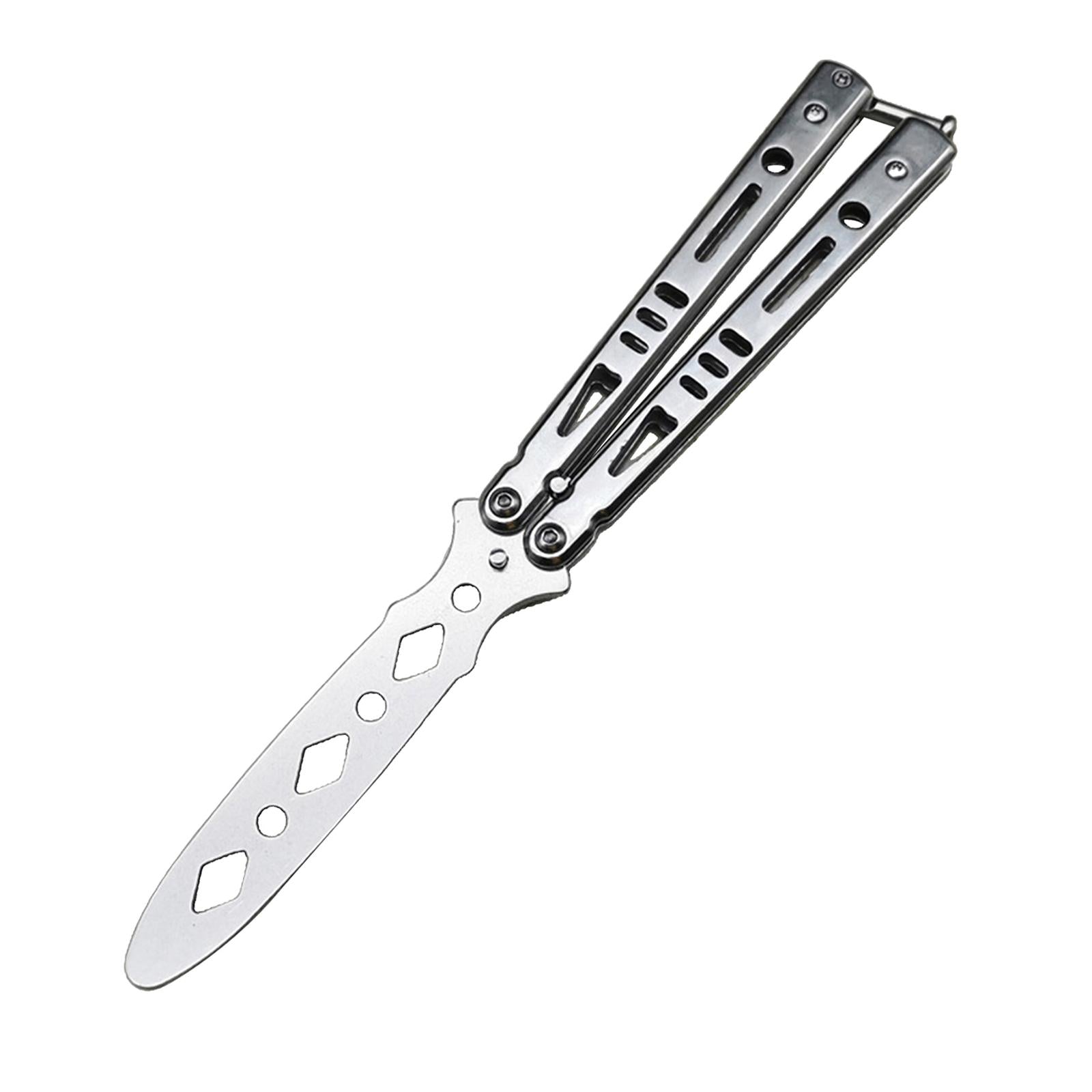 Steel Butterfly Practice Knife Trainer Training Tool Portable Silver