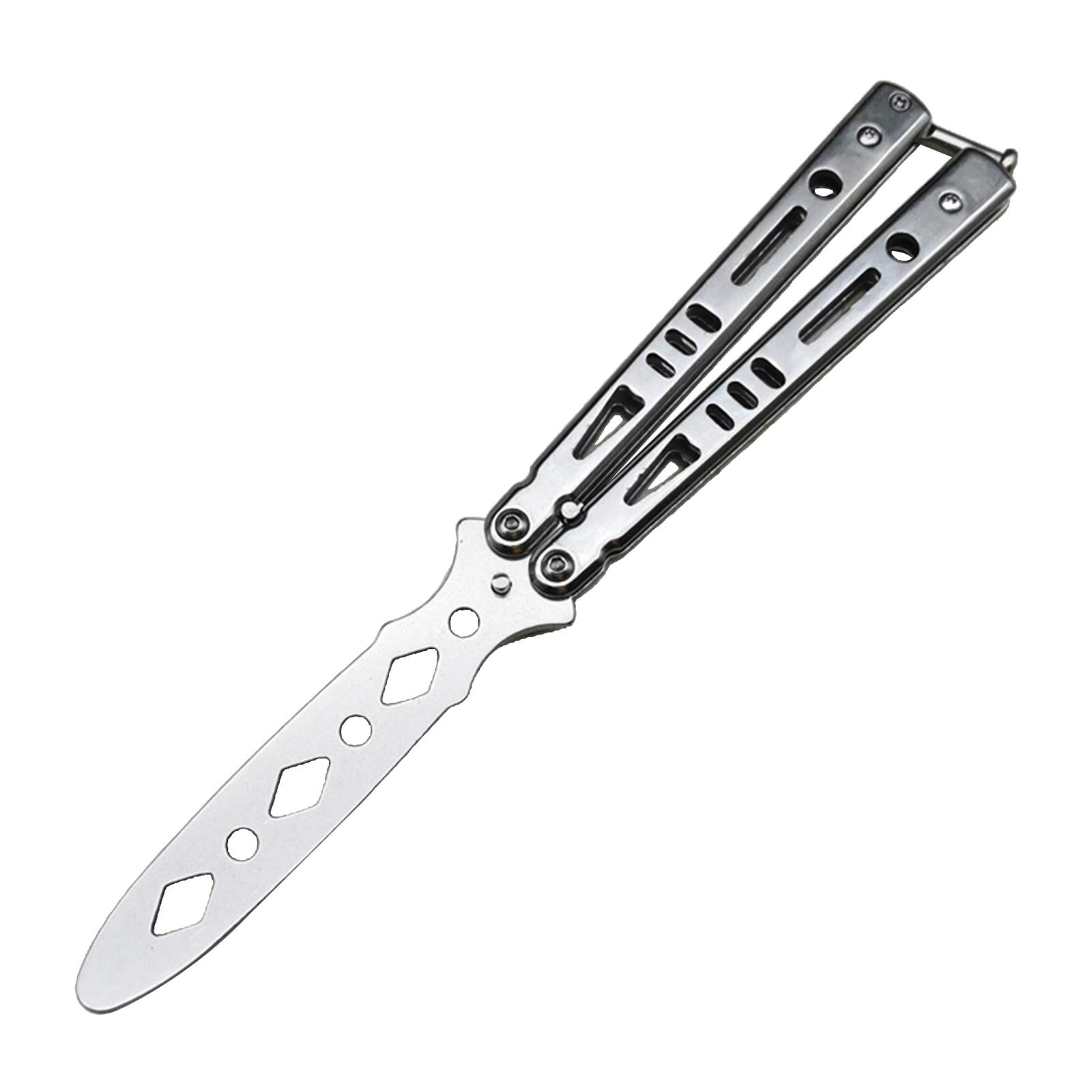 Steel Butterfly Practice Knife Trainer Training Tool Portable Silver