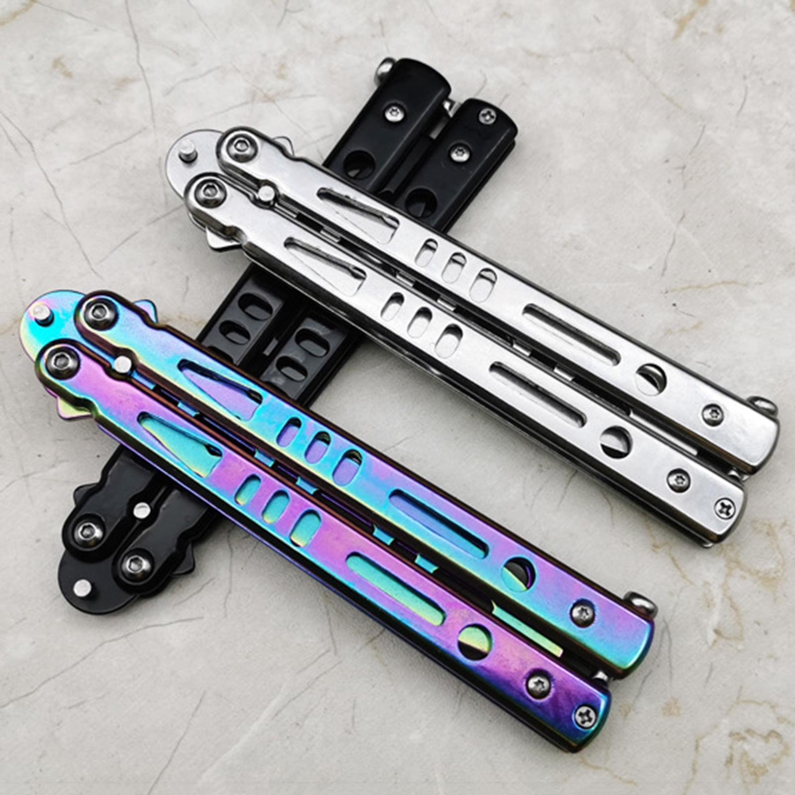 Steel Butterfly Practice Knife Trainer Training Tool Portable Silver