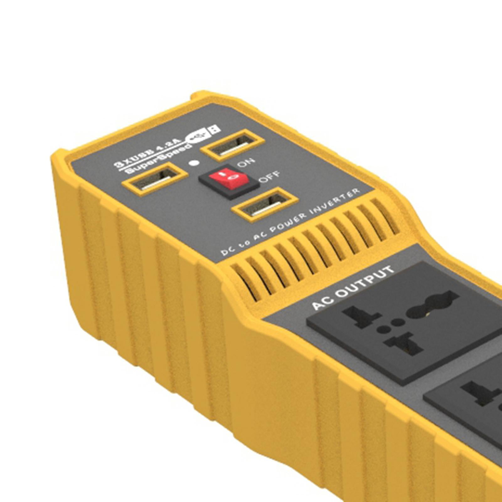 200W DC to AC Car Power Inverter Charger 3 Ports USB and 2 AC Outlets 220V