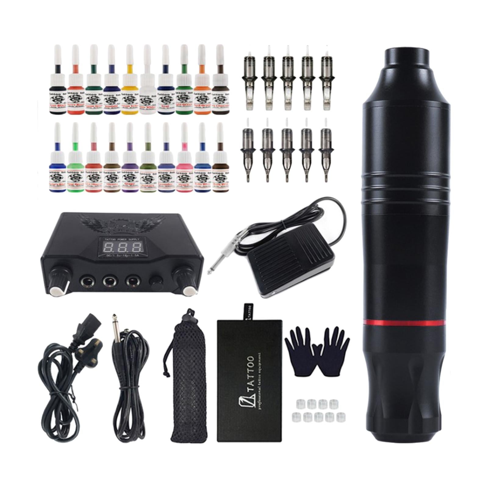 Complete Cartridge Tattoo Machine Pen Rotary Kit Makeup UK Black