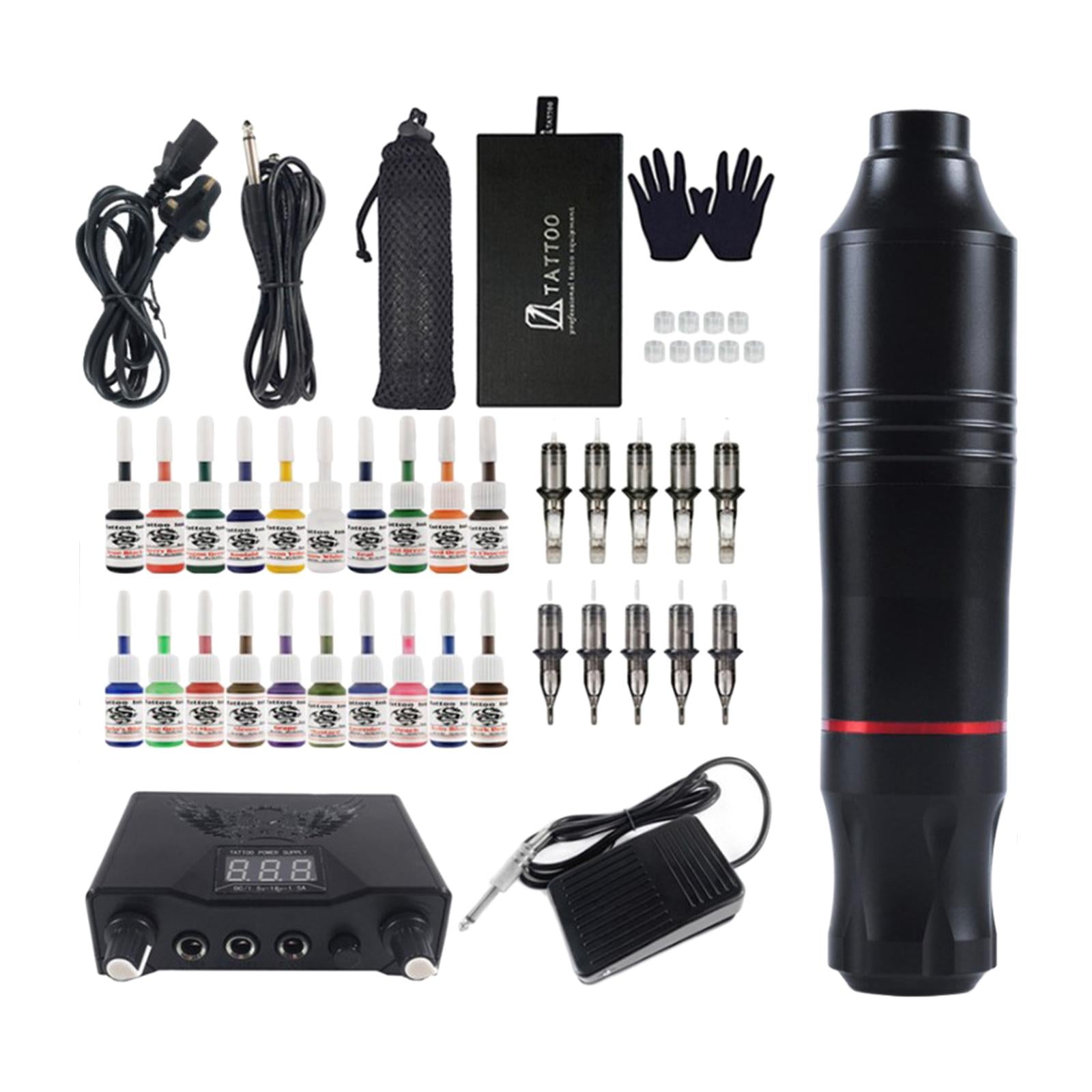 Complete Cartridge Tattoo Machine Pen Rotary Kit Makeup UK Black