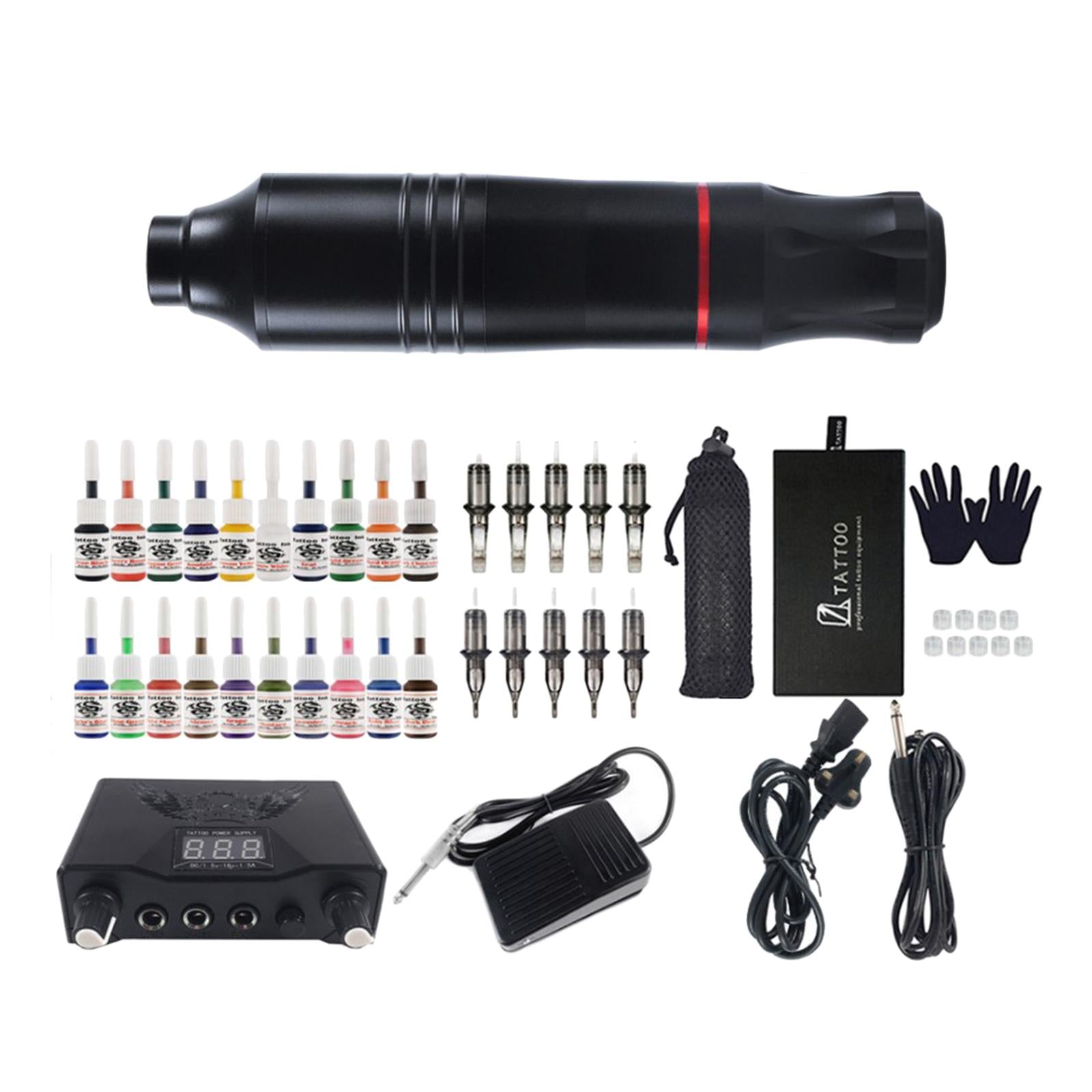 Complete Cartridge Tattoo Machine Pen Rotary Kit Makeup UK Black