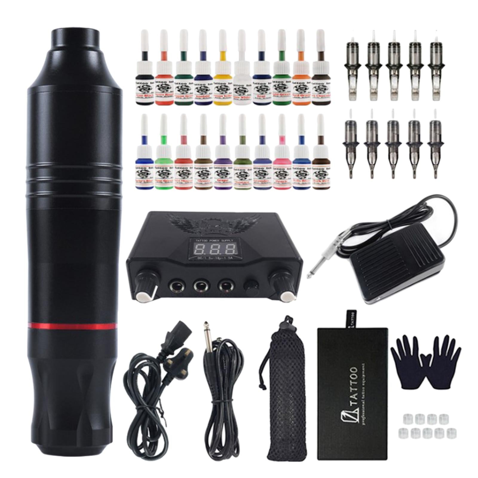 Complete Cartridge Tattoo Machine Pen Rotary Kit Makeup UK Black