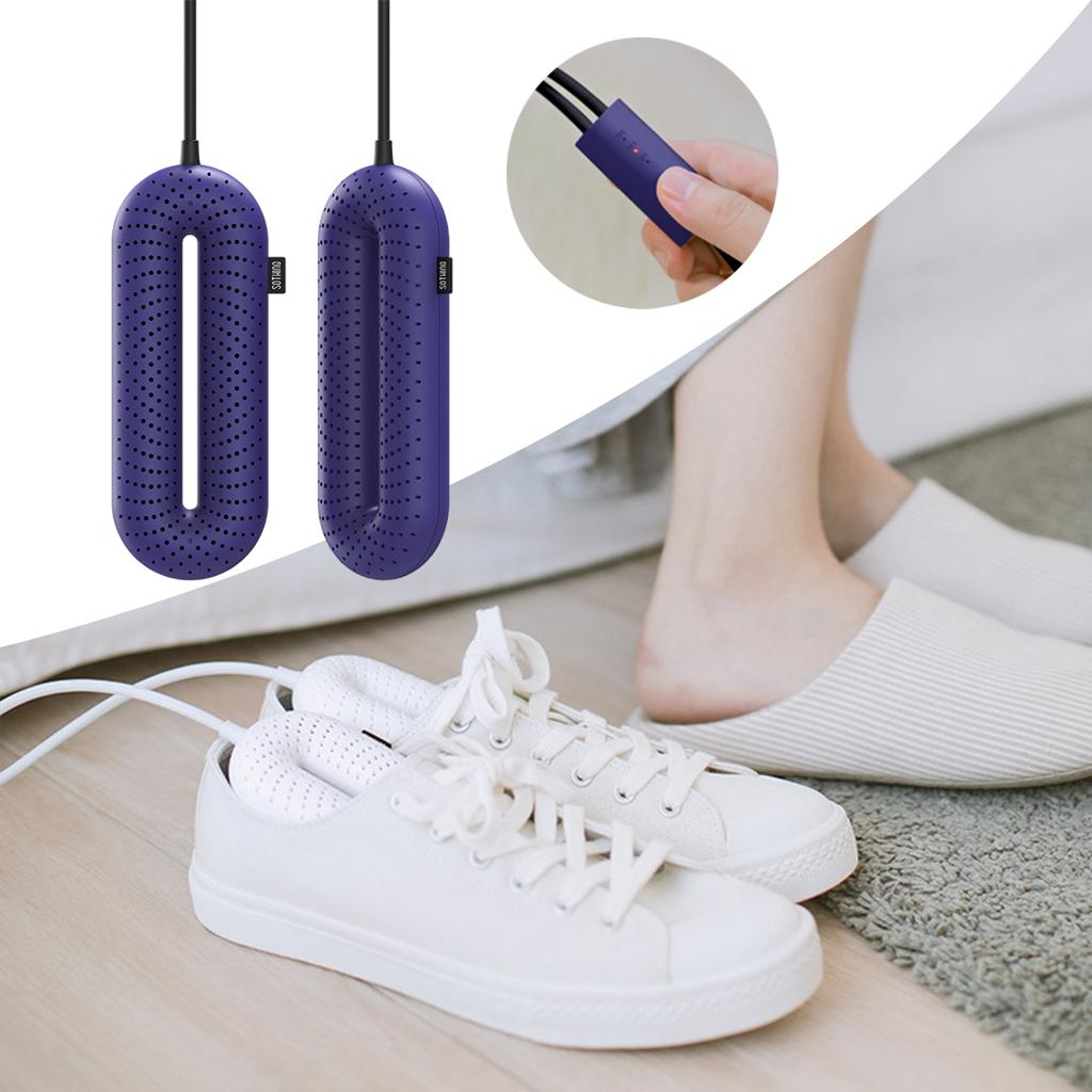 Portable Electric Shoe Dryer Glove Disinfection Wire control Timer Purple