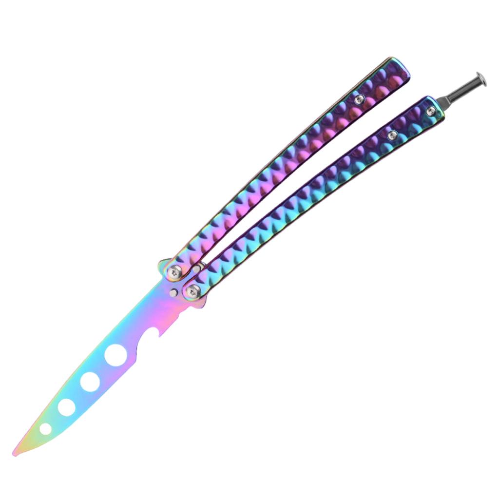 Butterfly Knife Trainer 3CR13 Steel Practice Swords Unsharpened Colorful