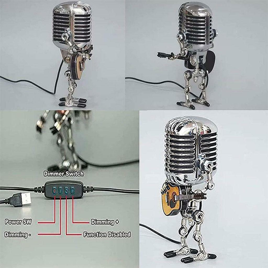 Adjustable Luminous Table Lamp Ornaments Retro Wrought Iron Ornaments Yellow