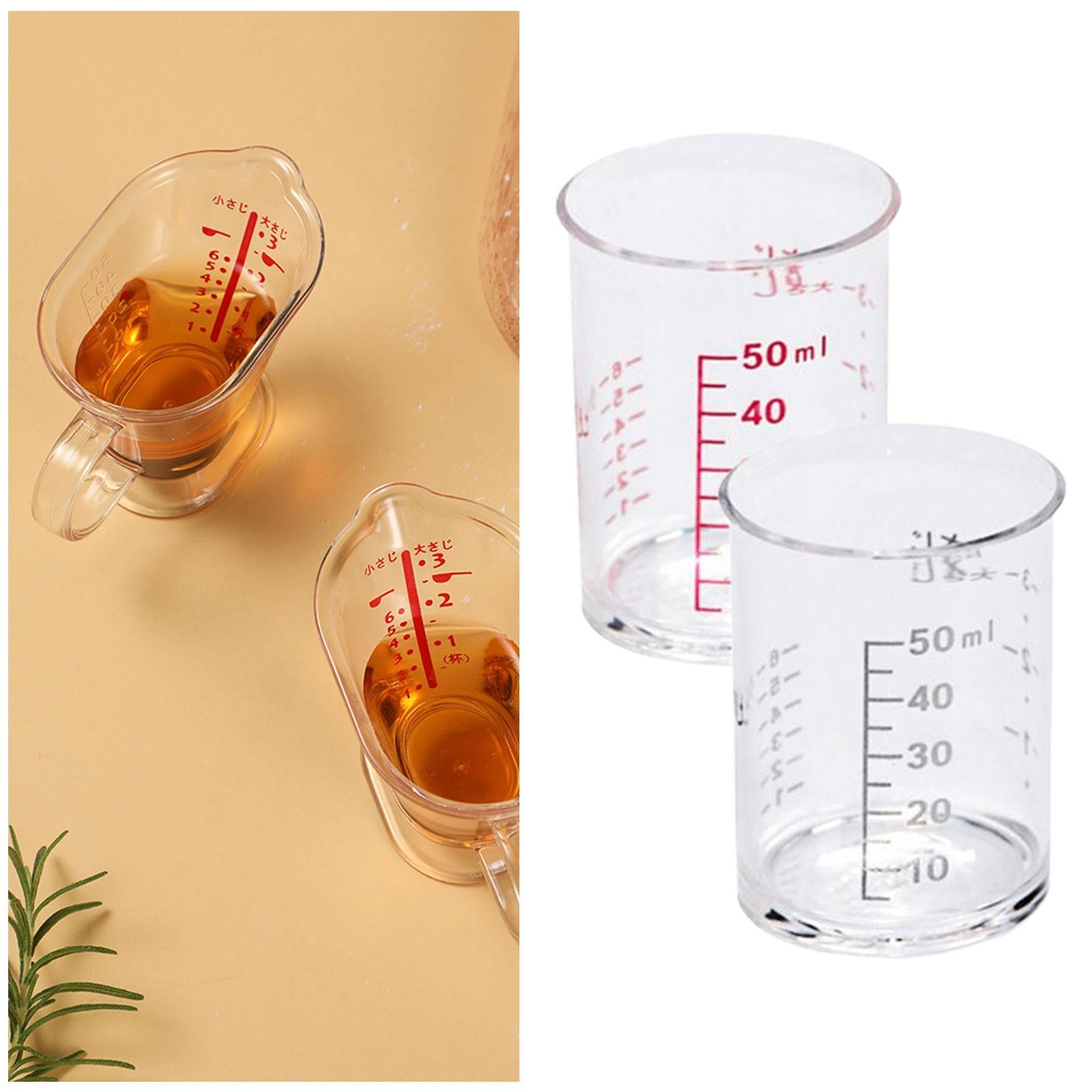Measuring Cup Heat-Resistant Clear Anti-Freezing for Kitchen Supplies Tools 2pcs no handle