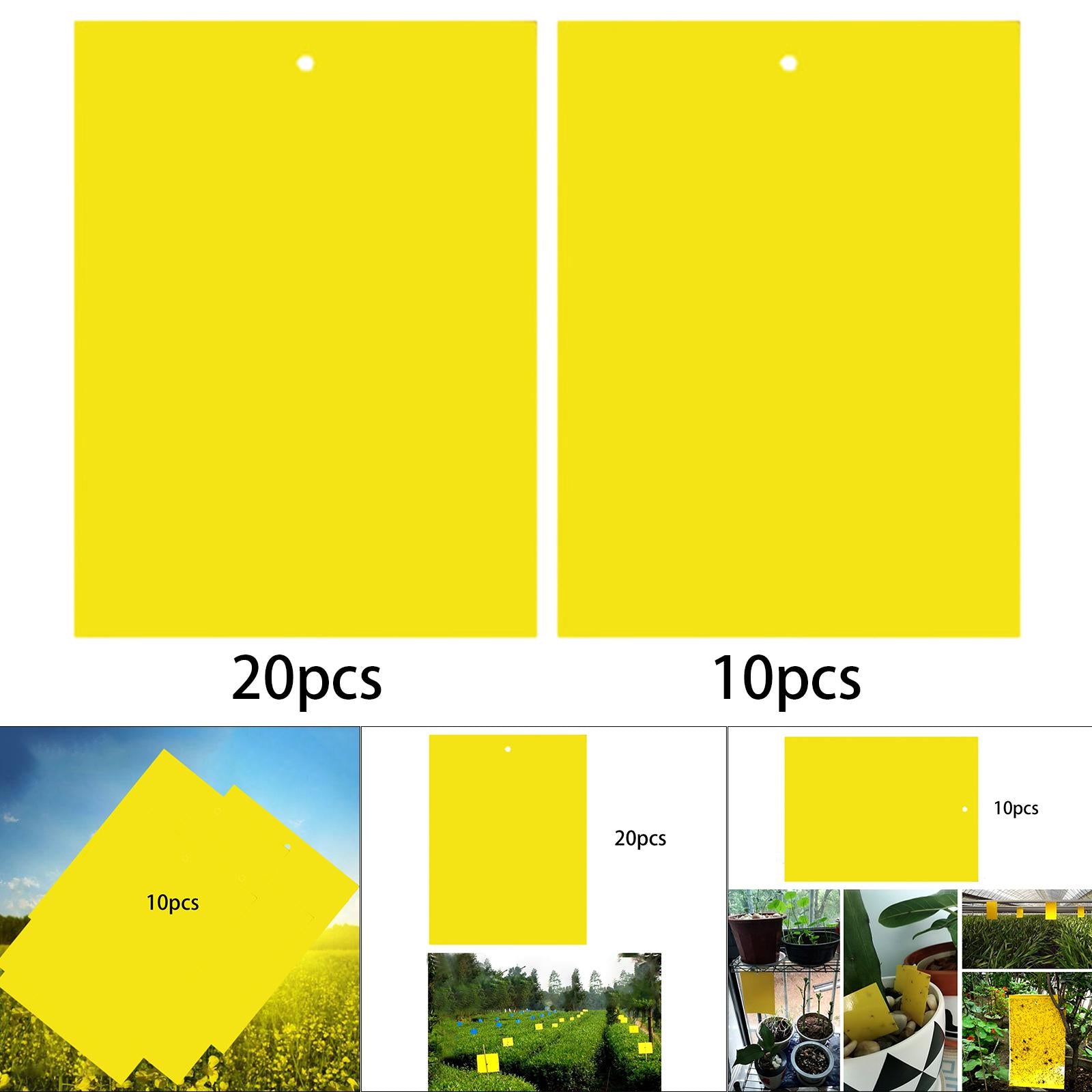 Sticky Traps 20x15cm Yellow Double-Sided for Flying Plant Insect Thrips 10PC