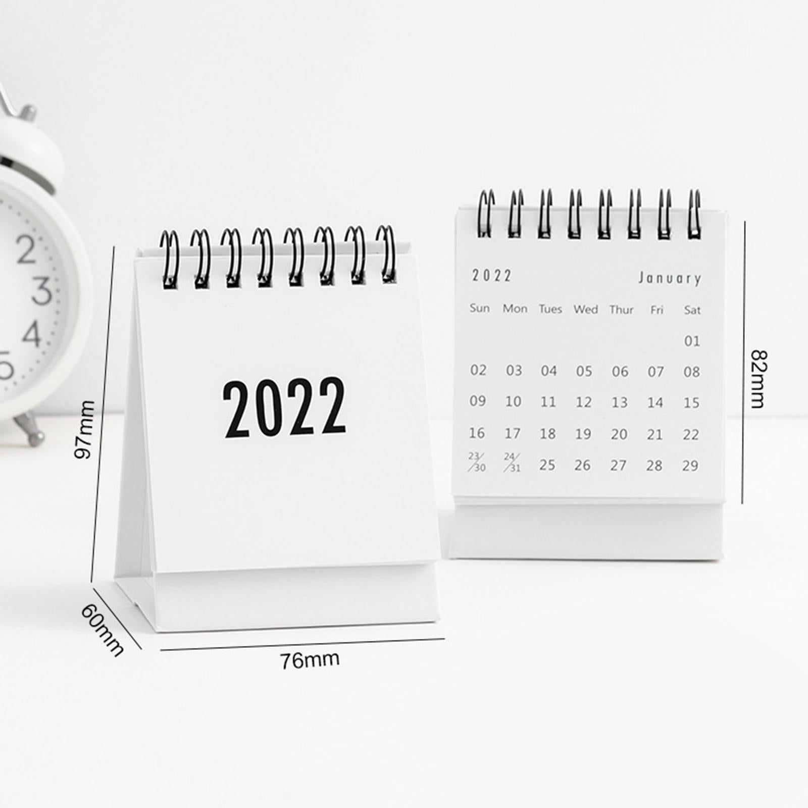 Desktop Calendar Table Work Top Planner Organizer for Home Office White