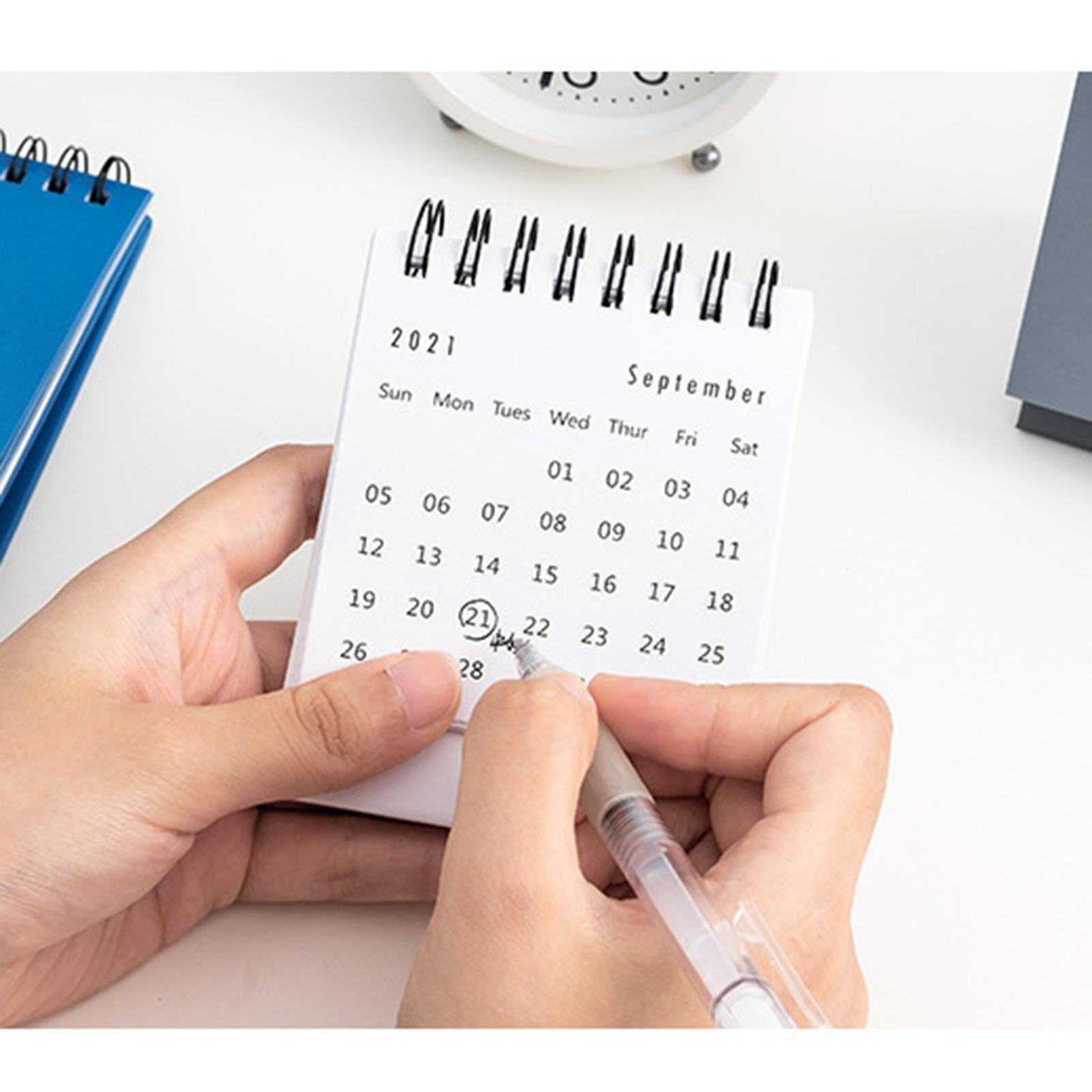 Desktop Calendar Table Work Top Planner Organizer for Home Office White