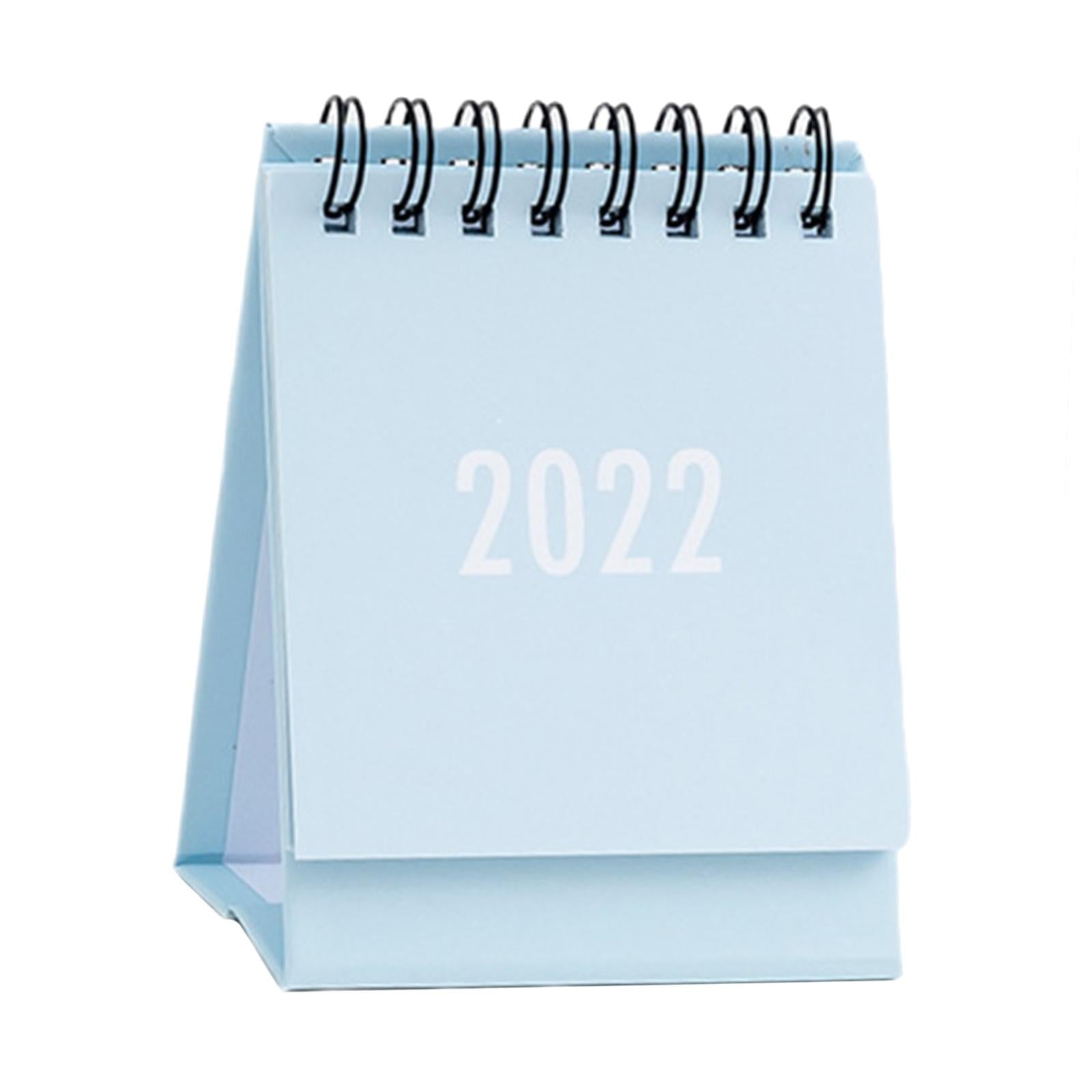 Desktop Calendar Table Work Top Planner Organizer for Home Office Light Blue