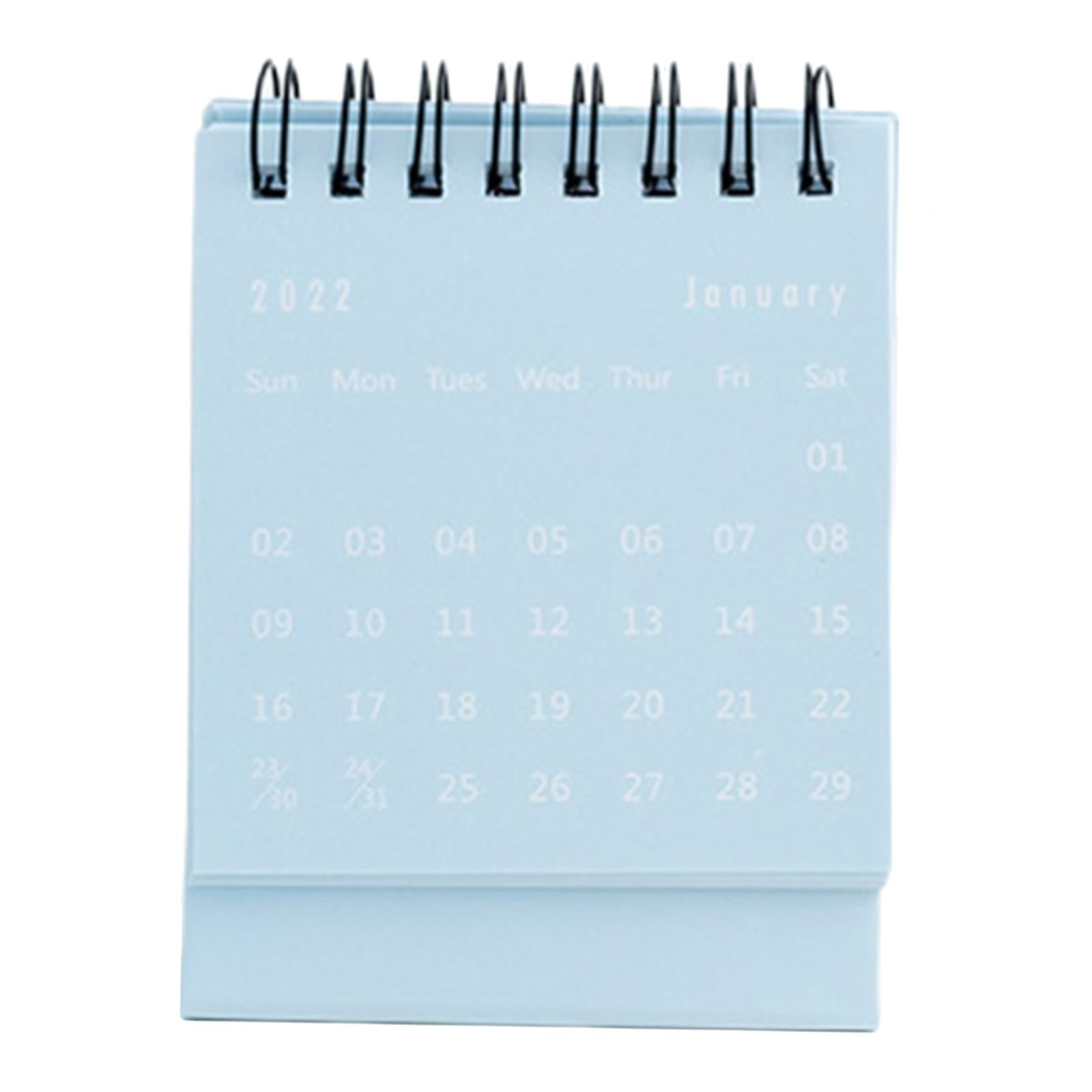 Desktop Calendar Table Work Top Planner Organizer for Home Office Light Blue