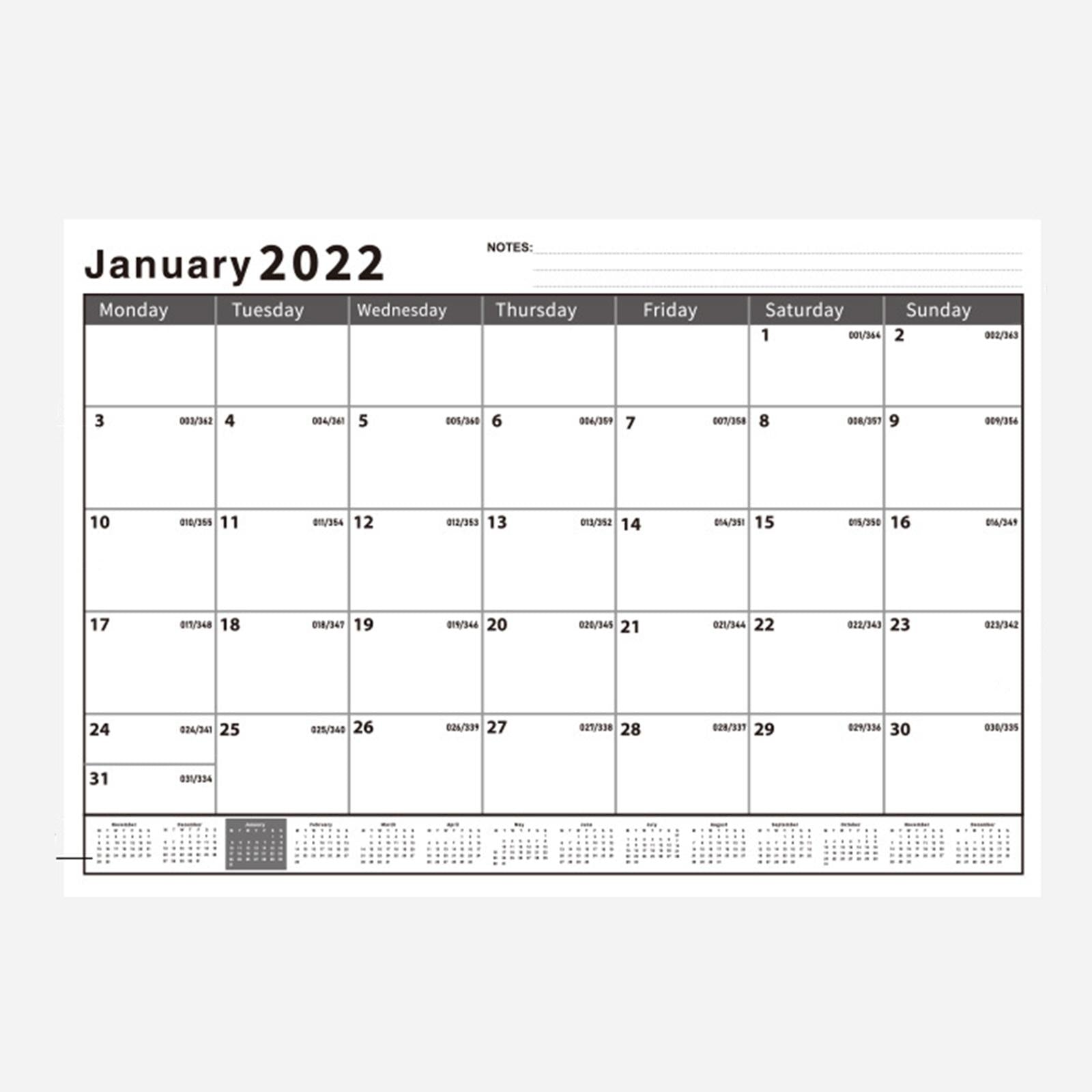 Desktop Calendar Table Work Top Planner Organizer for Home Office Black 2