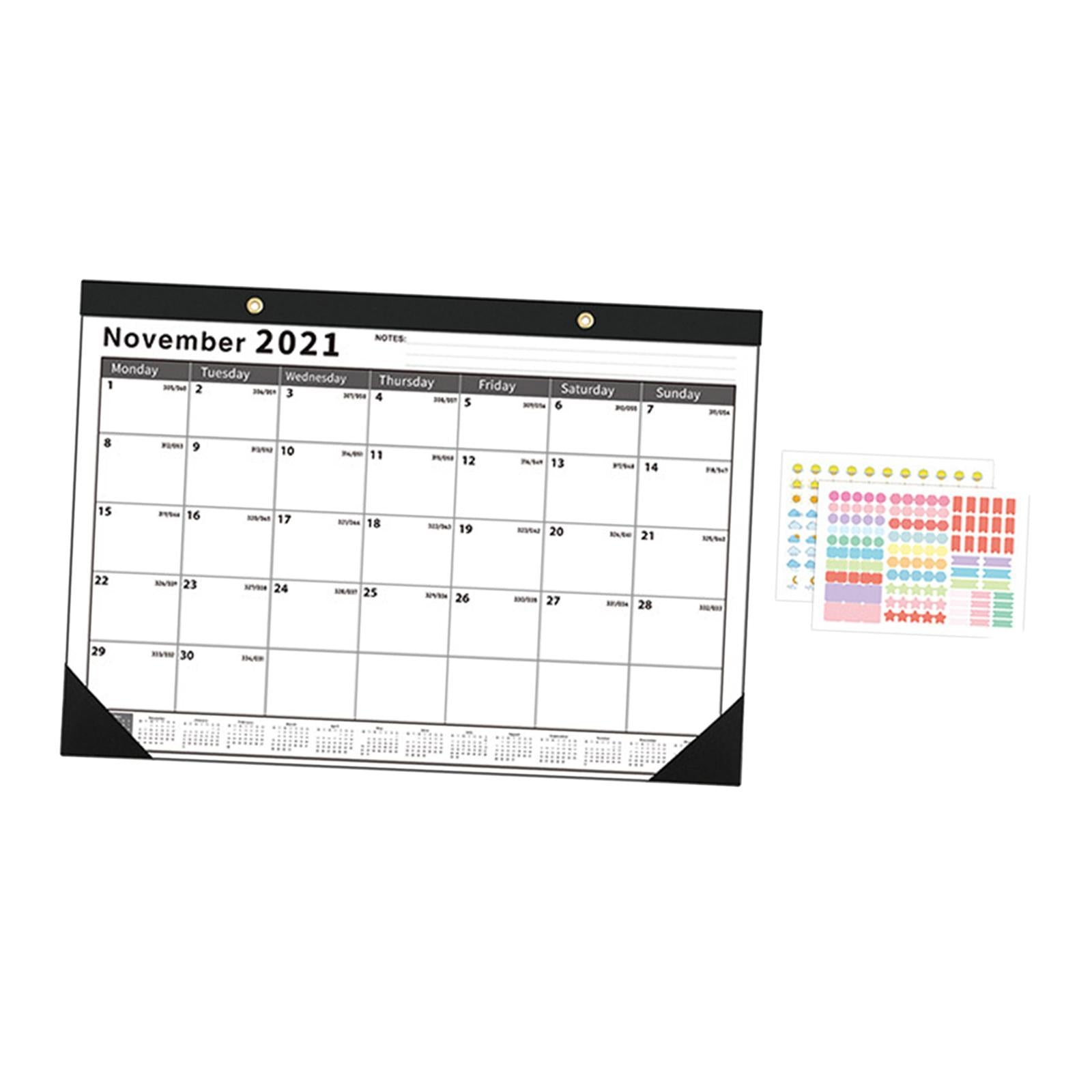 Desktop Calendar Table Work Top Planner Organizer for Home Office Black 2