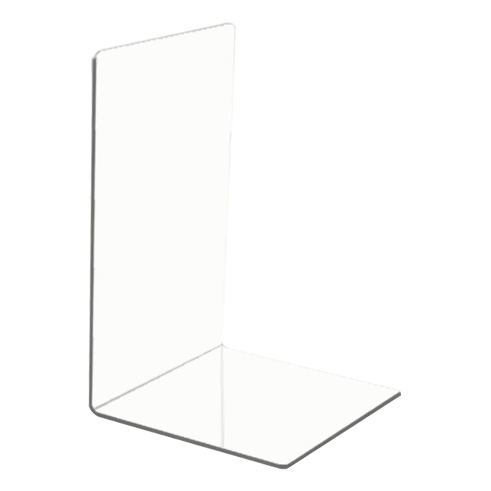 L-Shaped Bookends Desktop Organizer Sturdy for Shelves Books 12x12x19cm Frosted