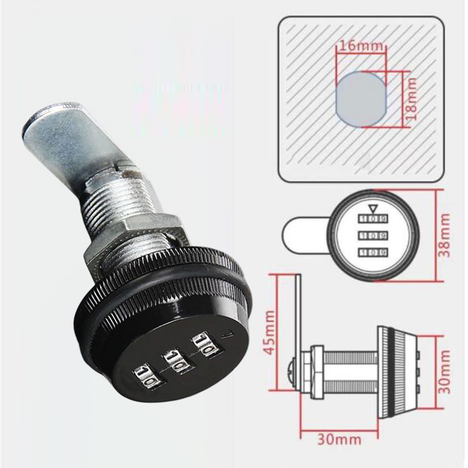 Combination Cam Lock Safe Cabinet Drawer Digital Code For Mail Box Keyless Black
