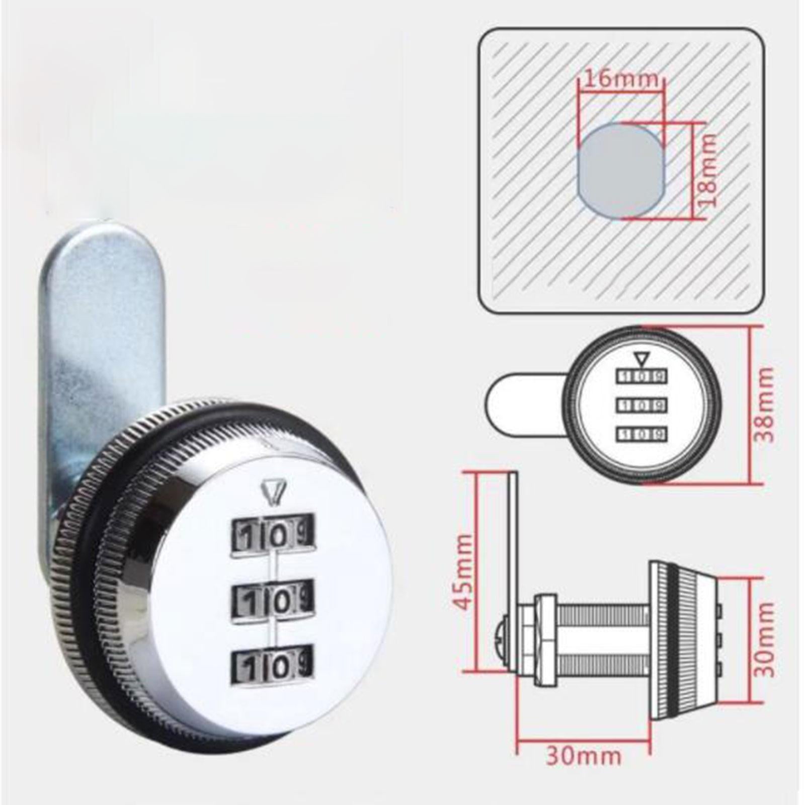 Combination Cam Lock Safe Cabinet Drawer Digital Code For Mail Box Keyless Silver