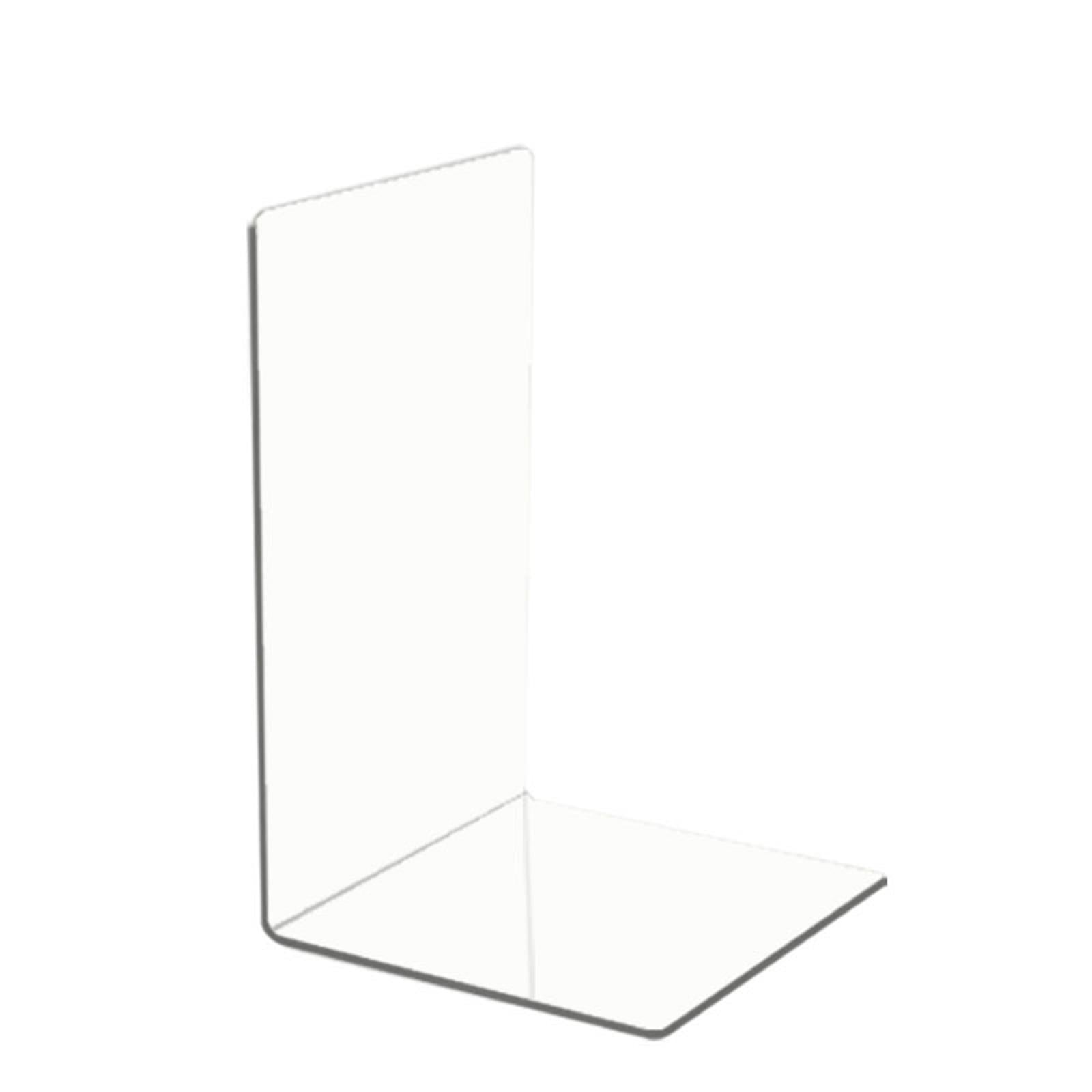 4Pcs Bookends for Shelves Book Divider Heavy Duty Book Ends for School Transparent