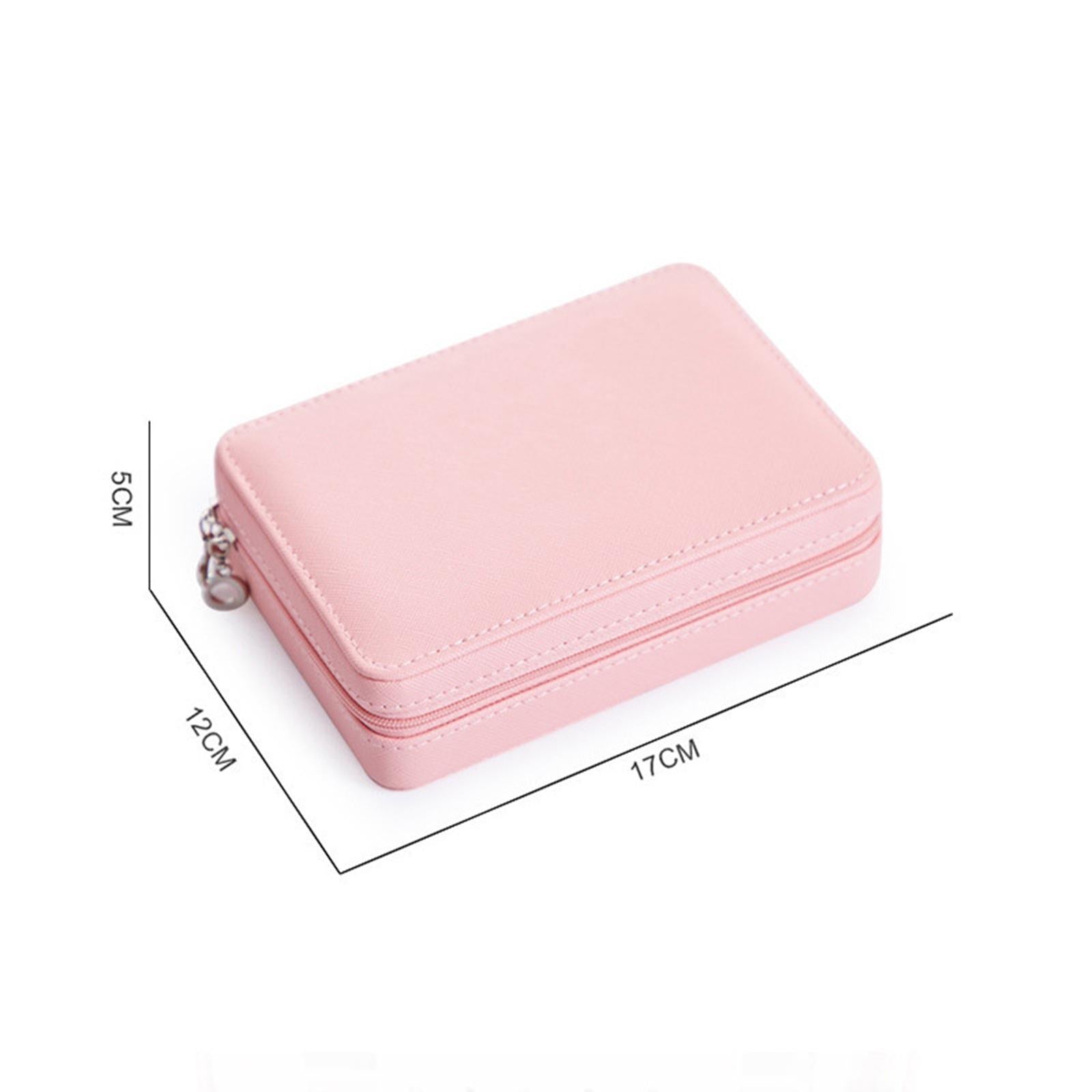 Portable Jewelry Storage Case Earrings Jewelry Organizer for Women Pink