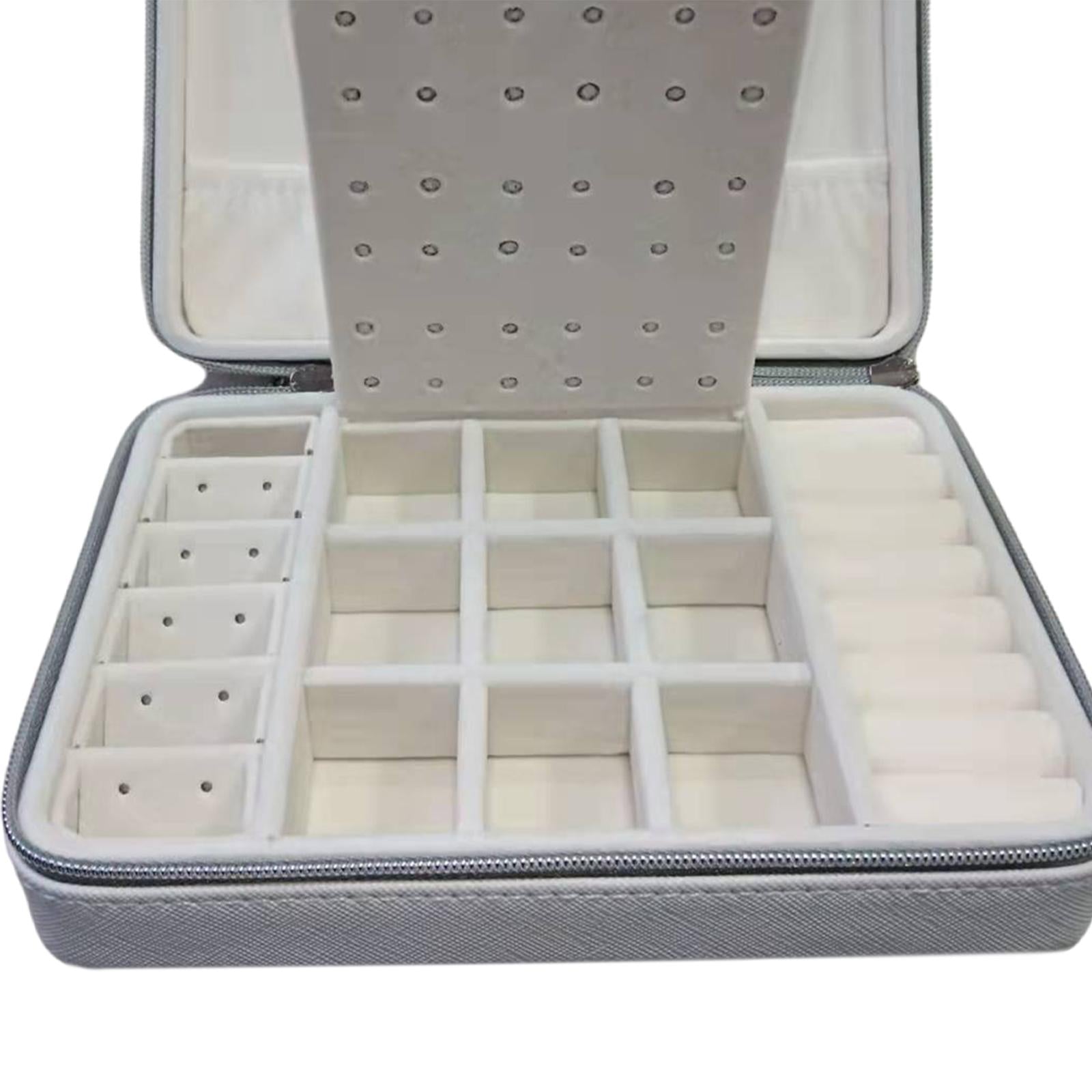 Portable Jewelry Storage Case Earrings Jewelry Organizer for Women White