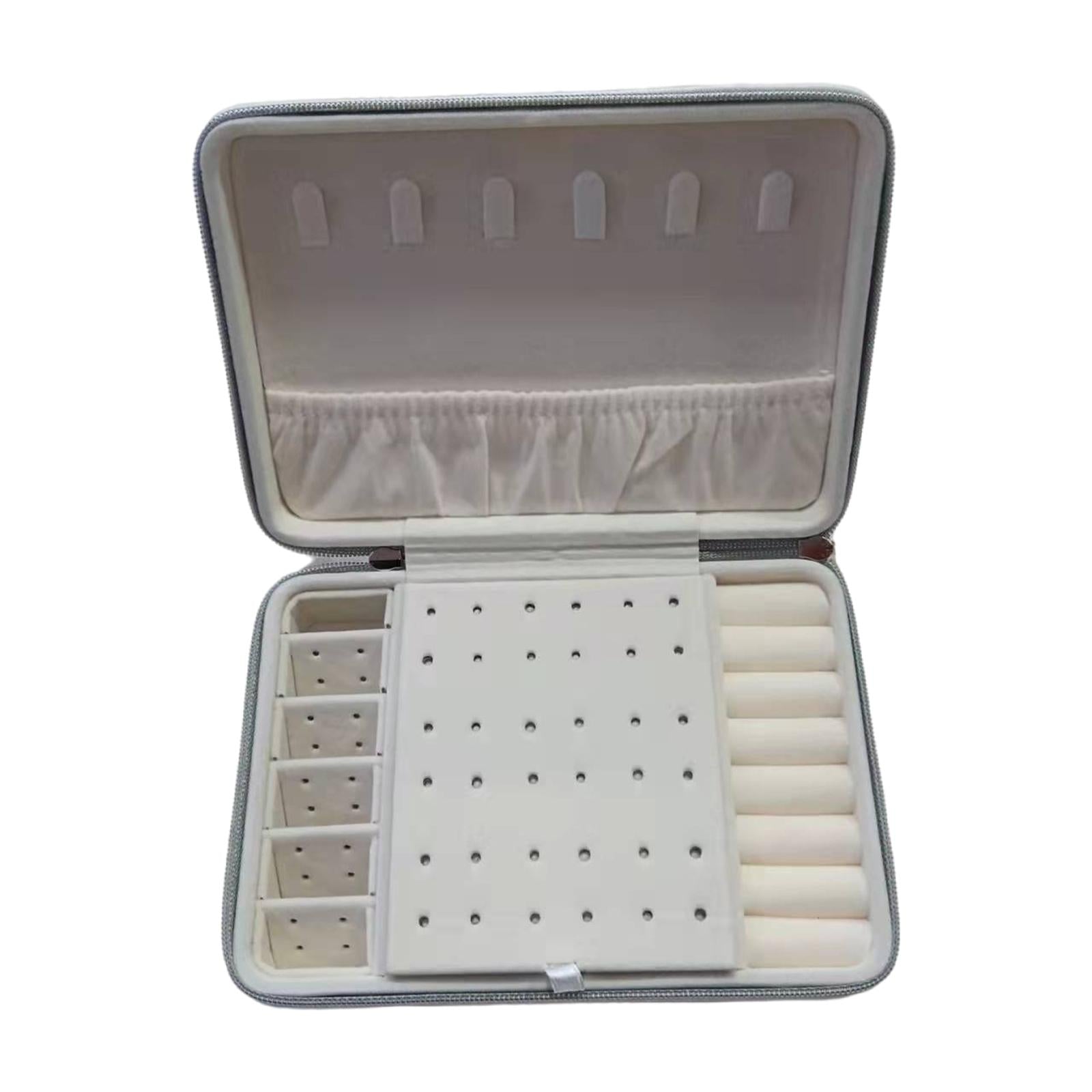 Portable Jewelry Storage Case Earrings Jewelry Organizer for Women White