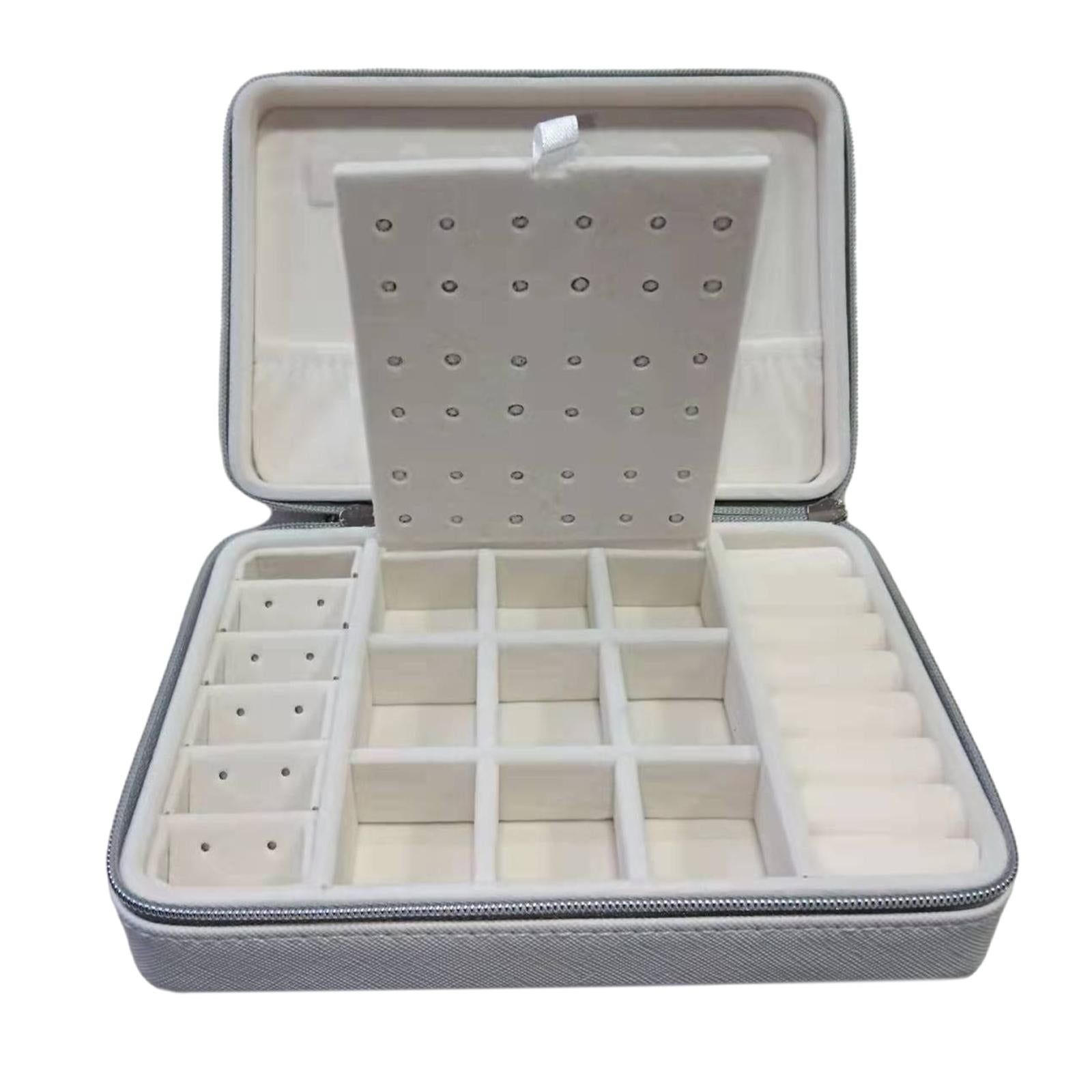 Portable Jewelry Storage Case Earrings Jewelry Organizer for Women White