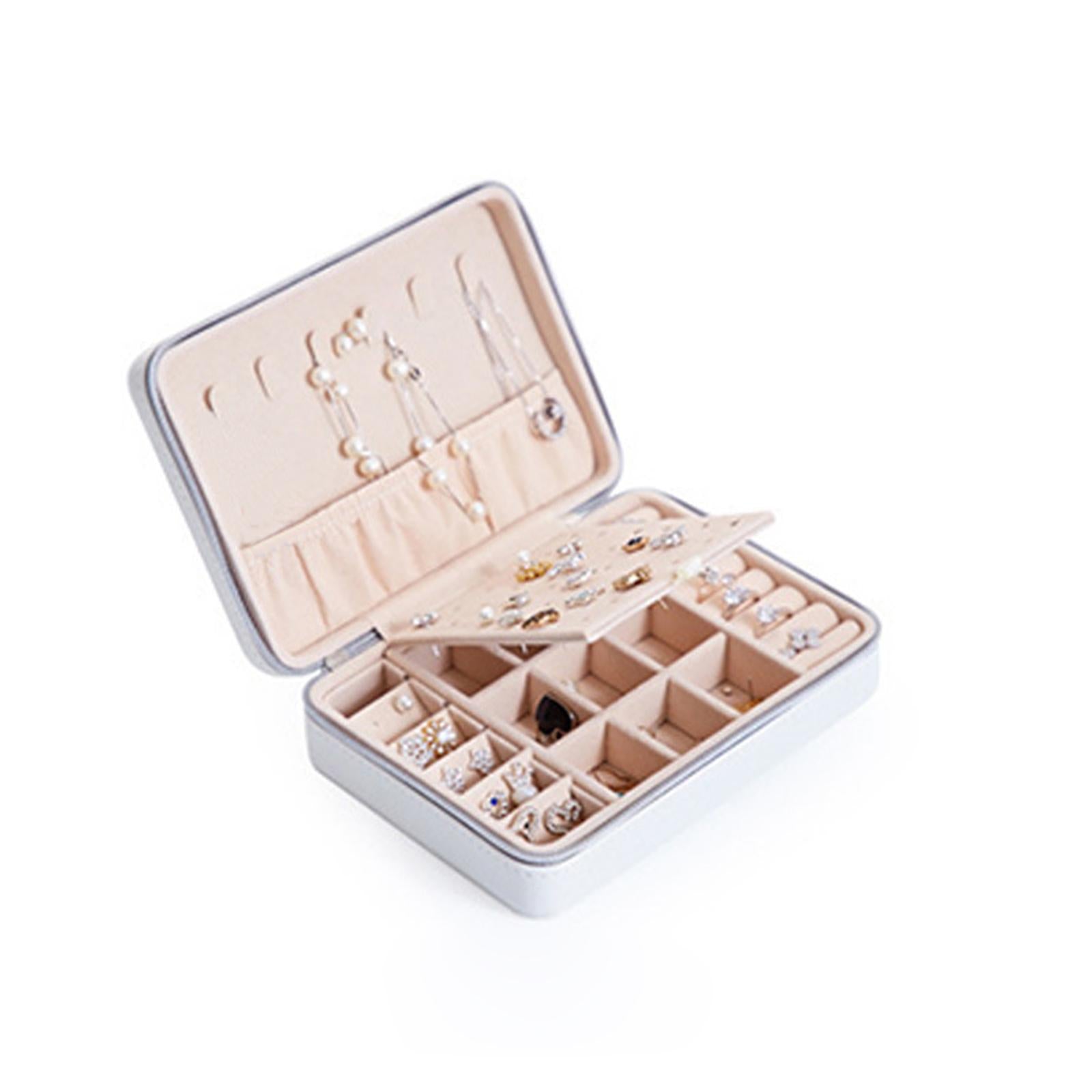 Portable Jewelry Storage Case Earrings Jewelry Organizer for Women White