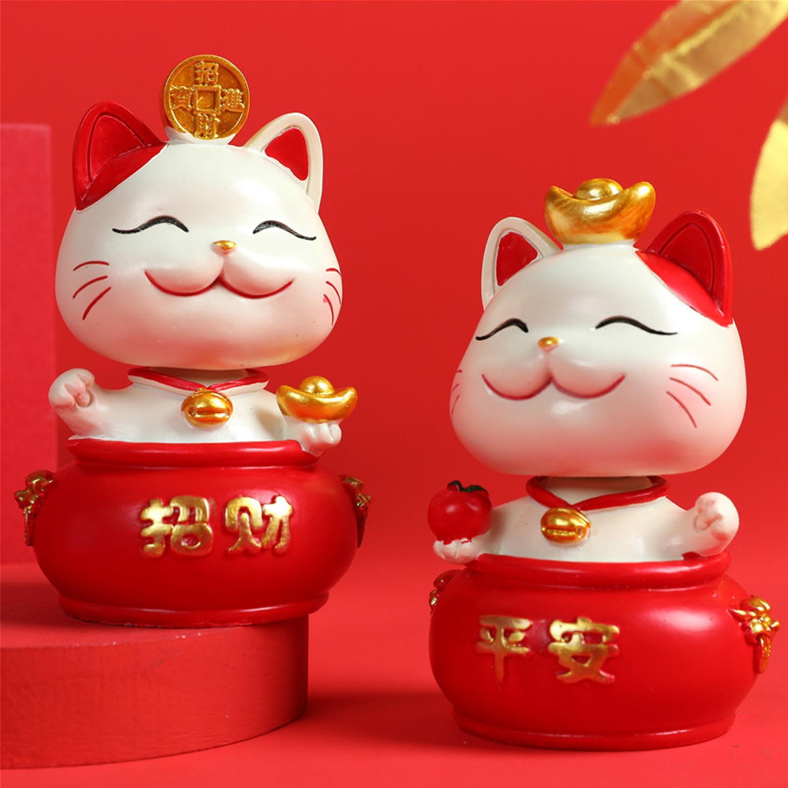 Funny Solar Chubby Lucky Cat Bobble Head Doll for Car Dashboard Decoration