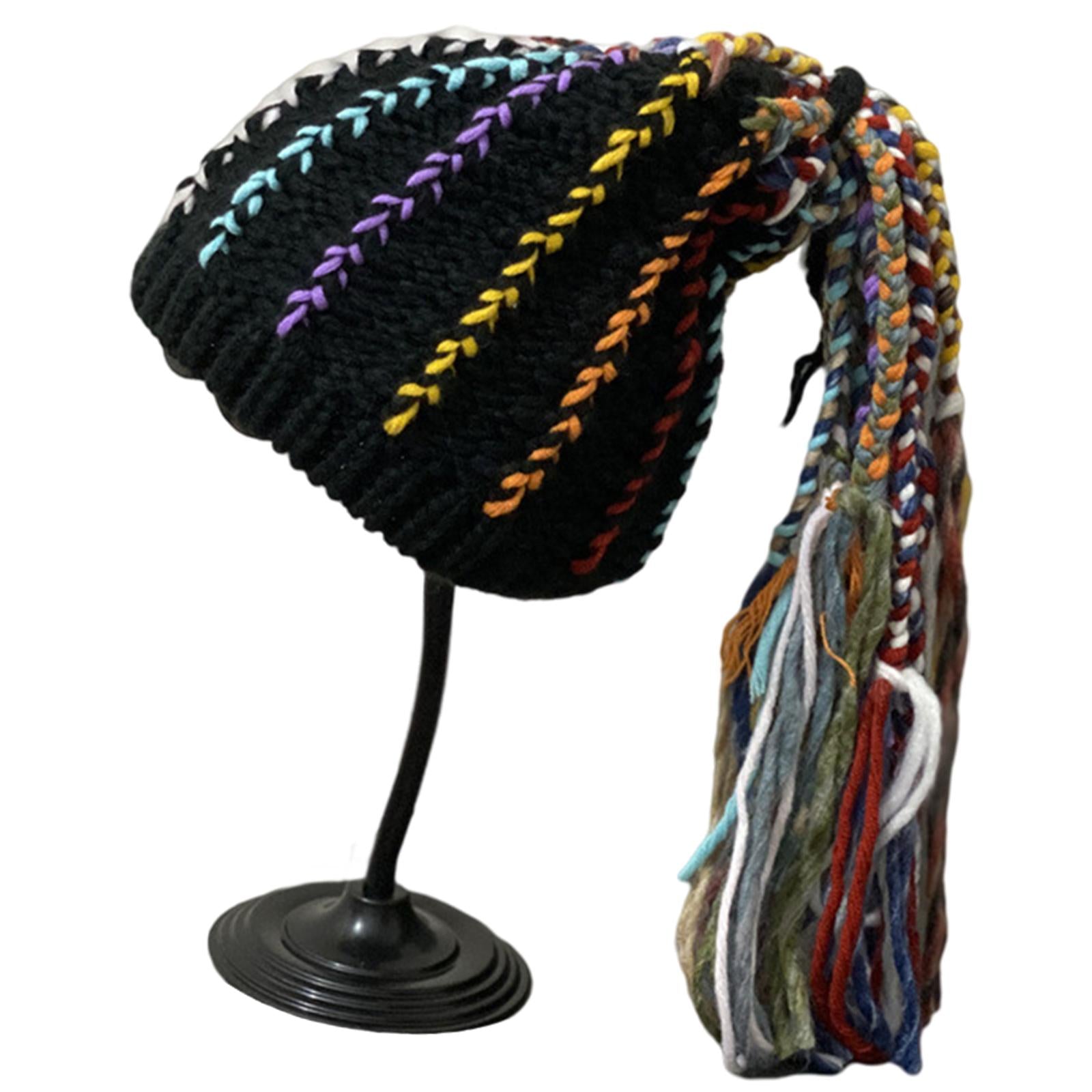 Creative Knit Wig Hat Winter Warm Wig Beanie for Winter Costume