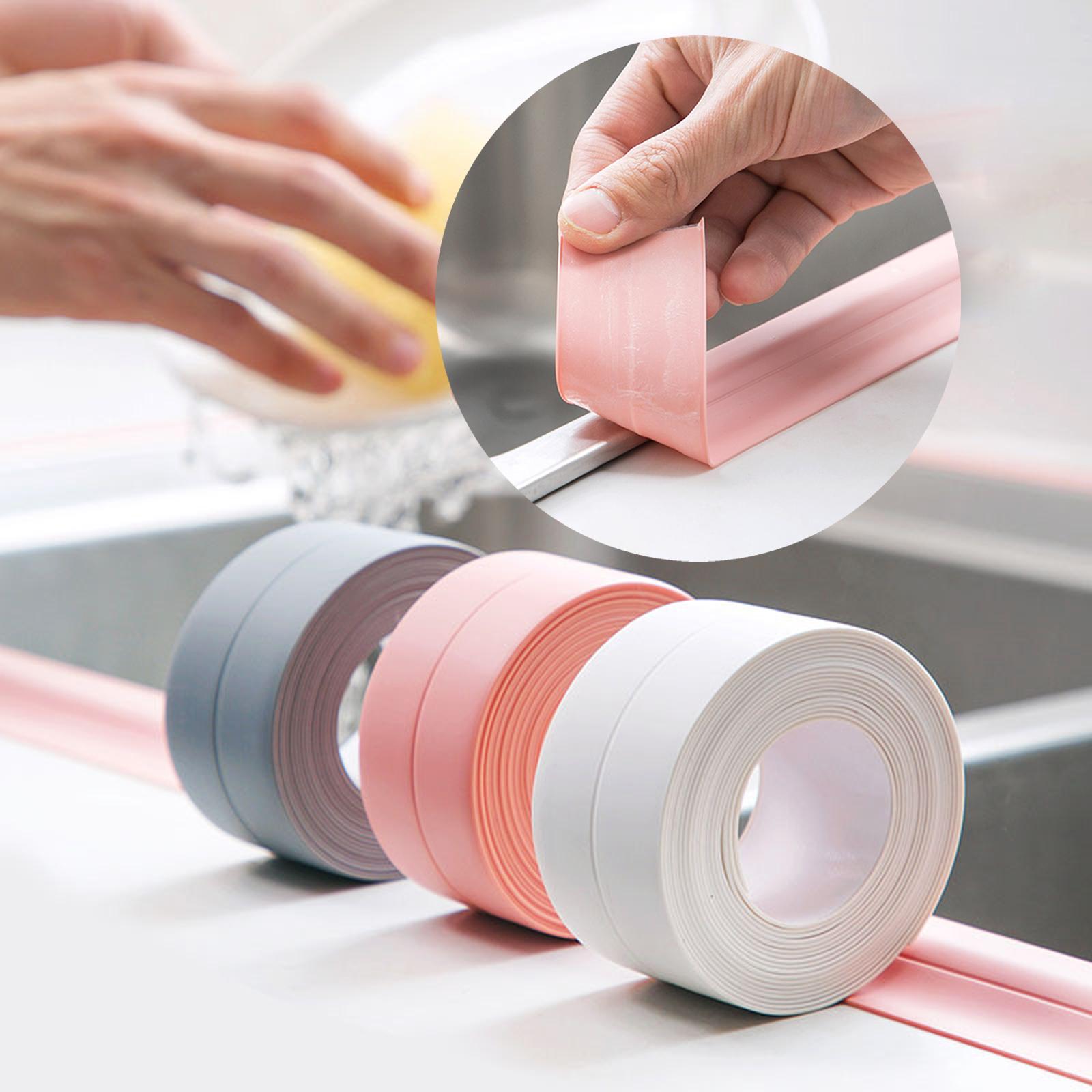 PVC Sealing Strip Tape 3.2M Length for Toilet Kitchen Wall Corner Edge pink