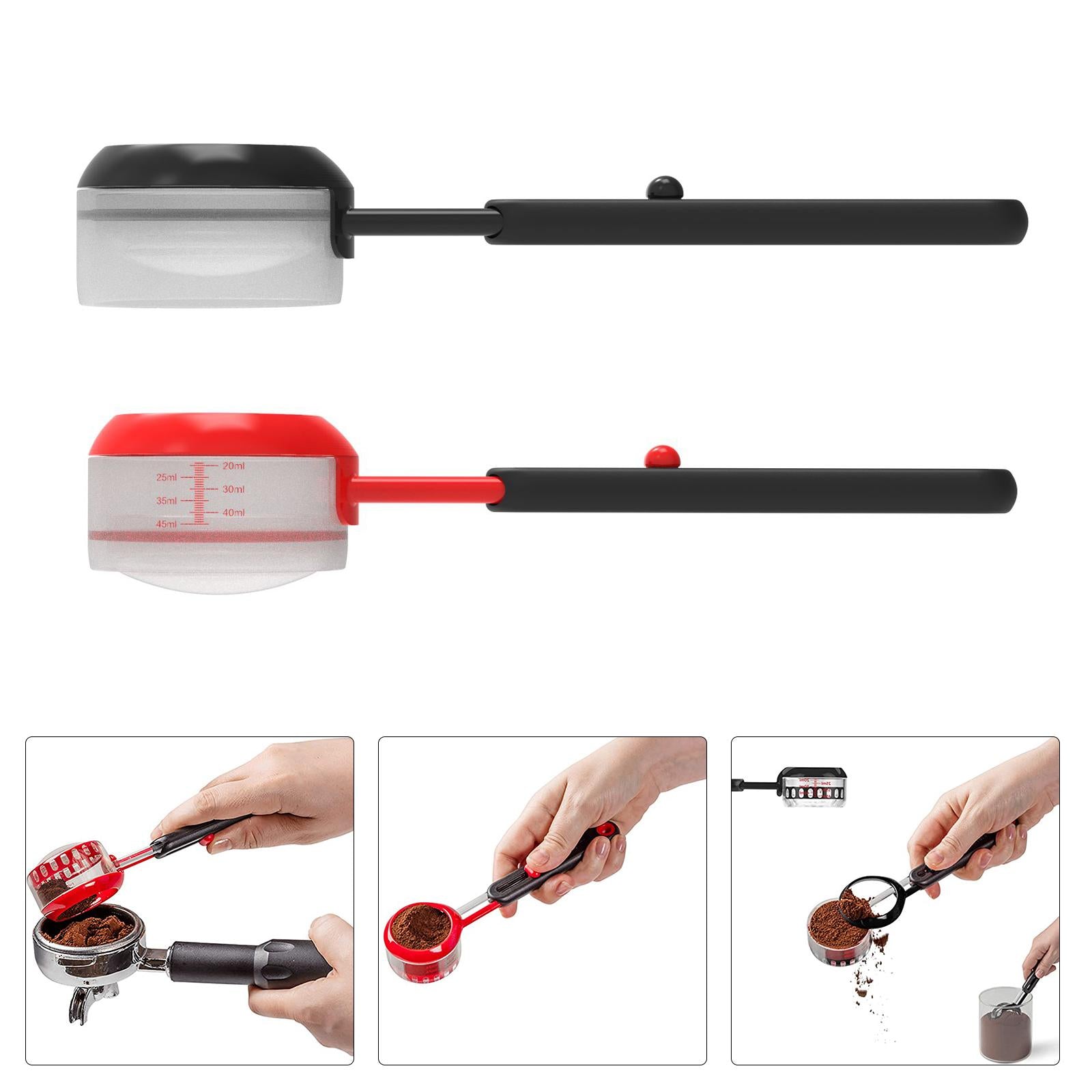 Multipurpose Adjustable Measuring Spoon with Scale for Cooking Baking Tool Red
