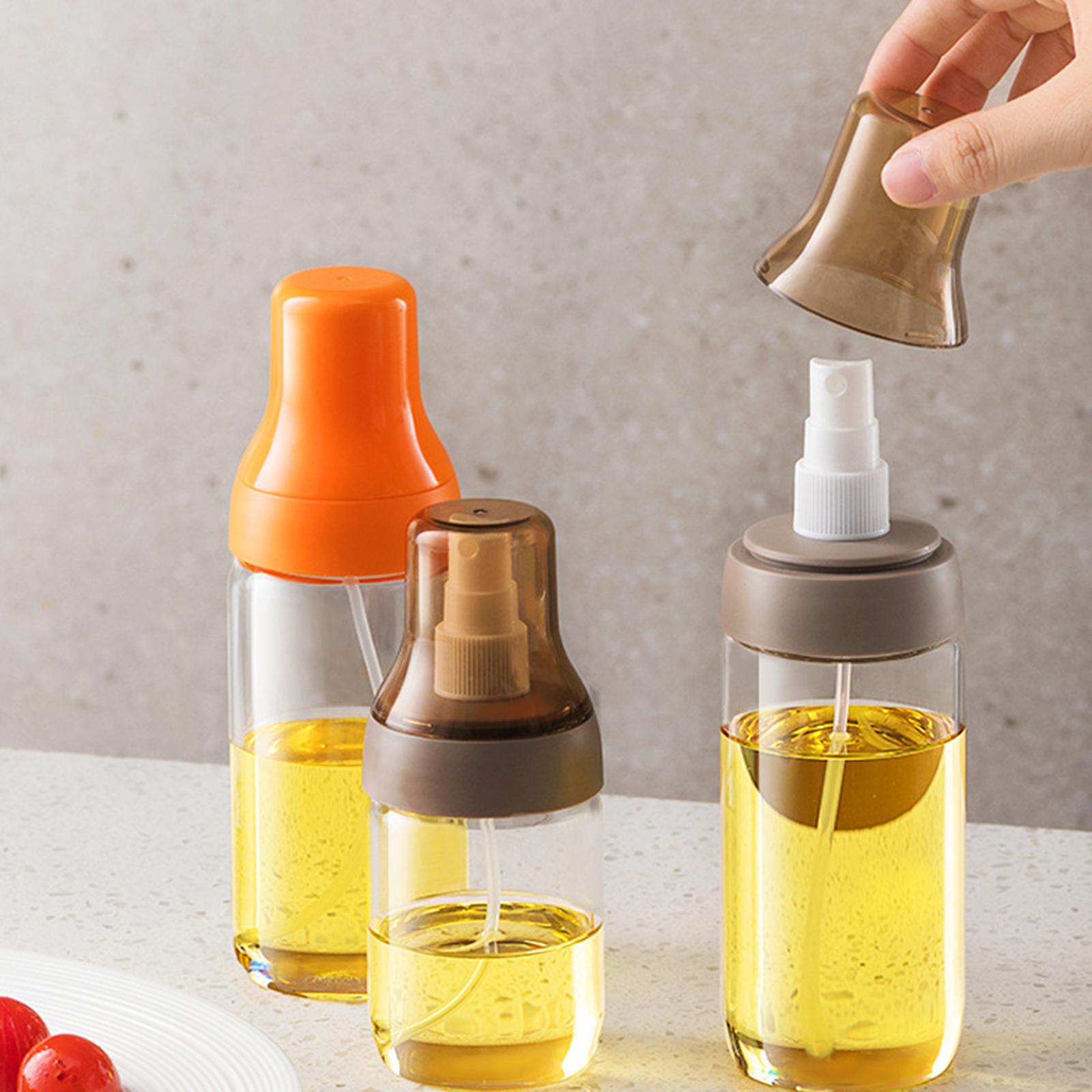 Portable Glass Oil Sprayer Kitchen Supplies for Barbecue Vinegar Sauce 250ML orange