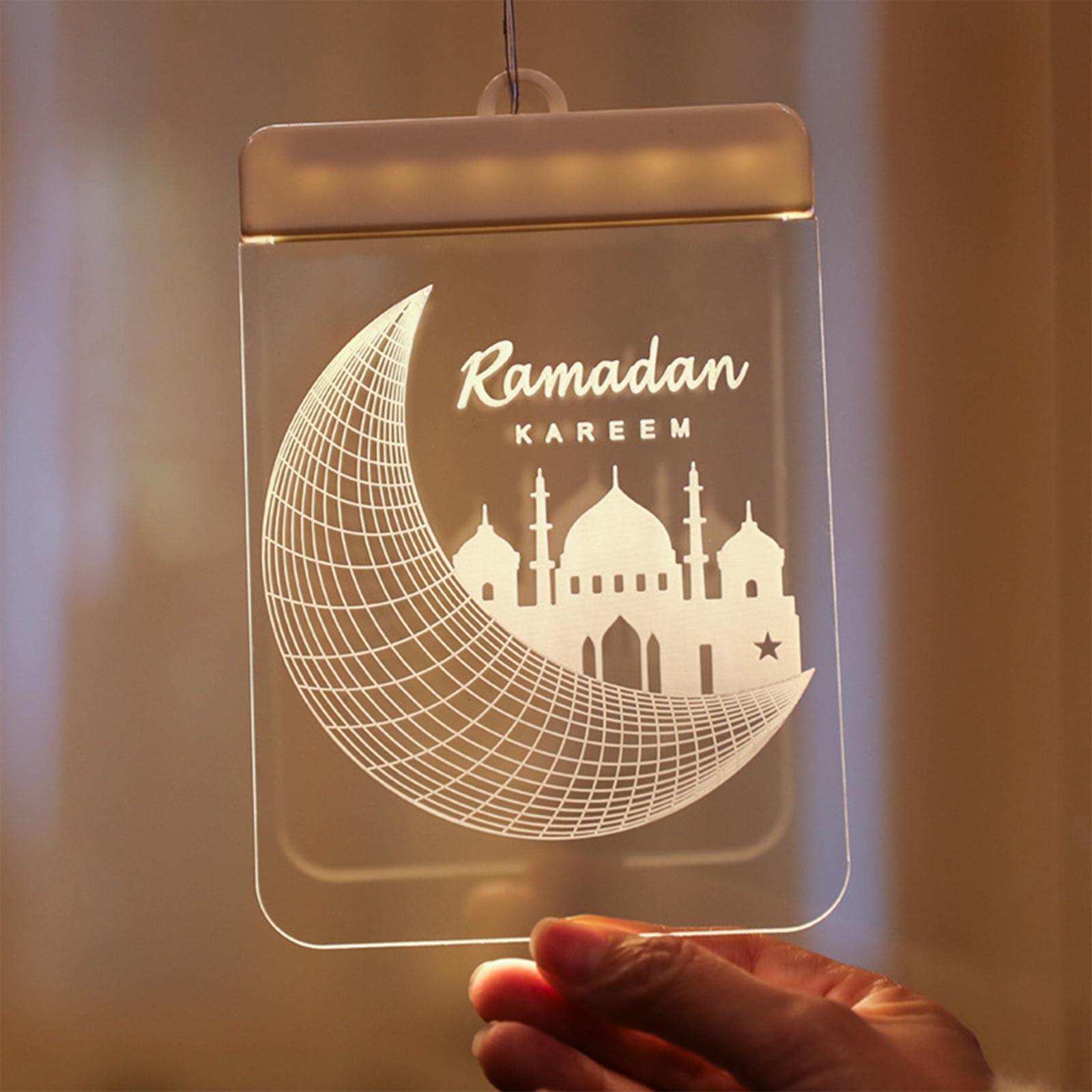 Ramadan Eid Moon LED Lamp Festival Light Battery Powered Home Decor Castle