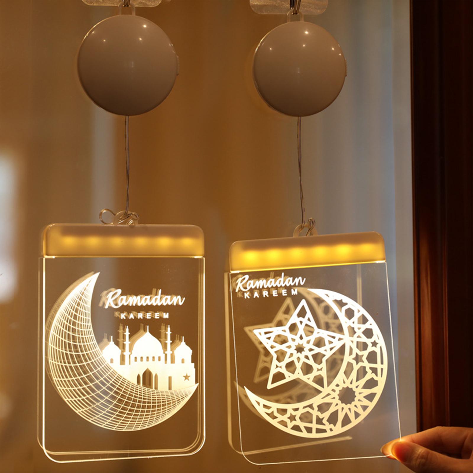 Ramadan Eid Moon LED Lamp Festival Light Battery Powered Home Decor Castle