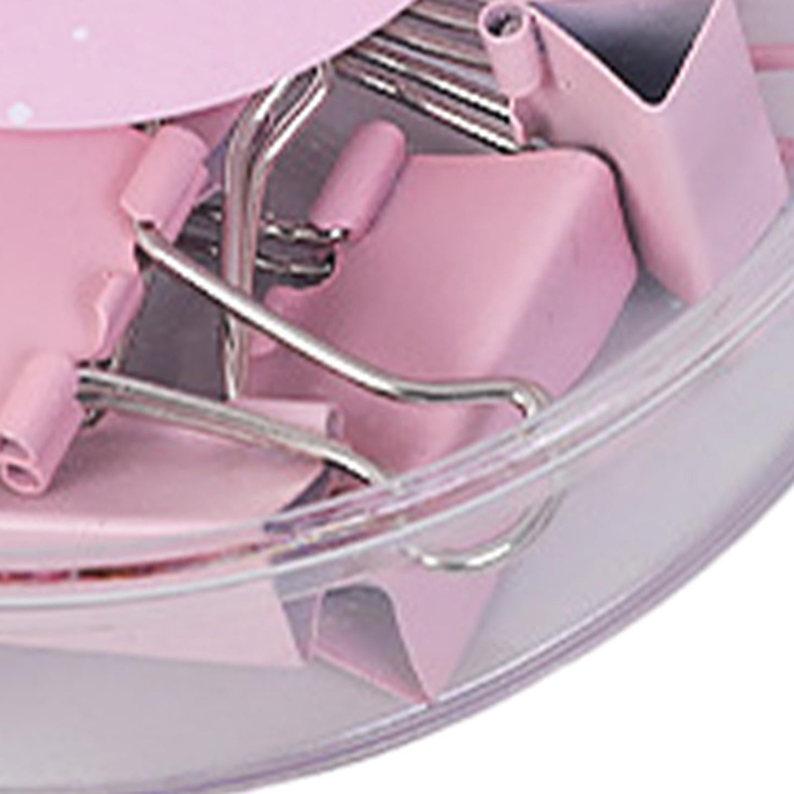 Small Binder Clips with Separately Stored Box for Home Document Supplies Pink
