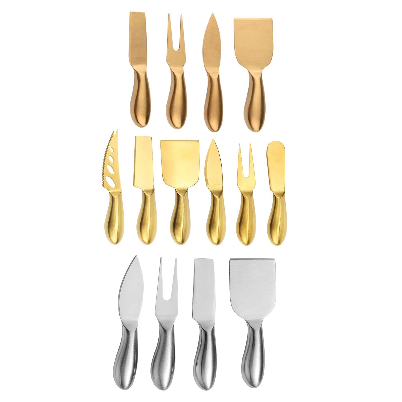 Stainless Steel Cheese Tools Set Cheese Cutter Cake Spatula 4PCS Golden