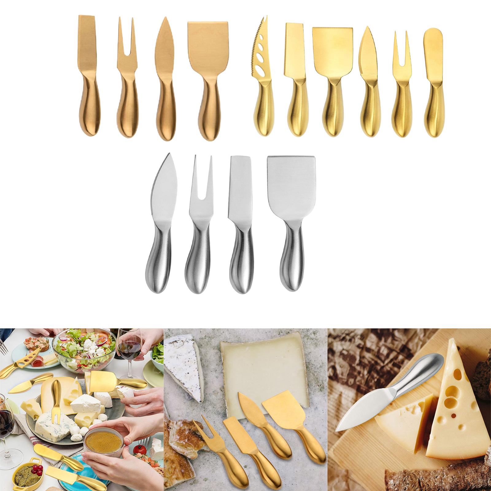 Stainless Steel Cheese Tools Set Cheese Cutter Cake Spatula 4PCS Golden